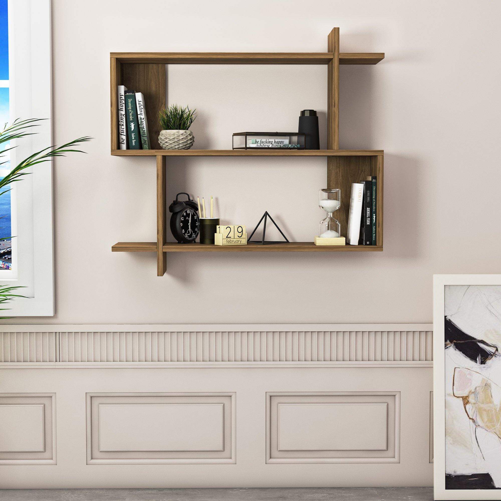 Mina 32" Manufactured Wood Floating Wall Shelf - Decorotika