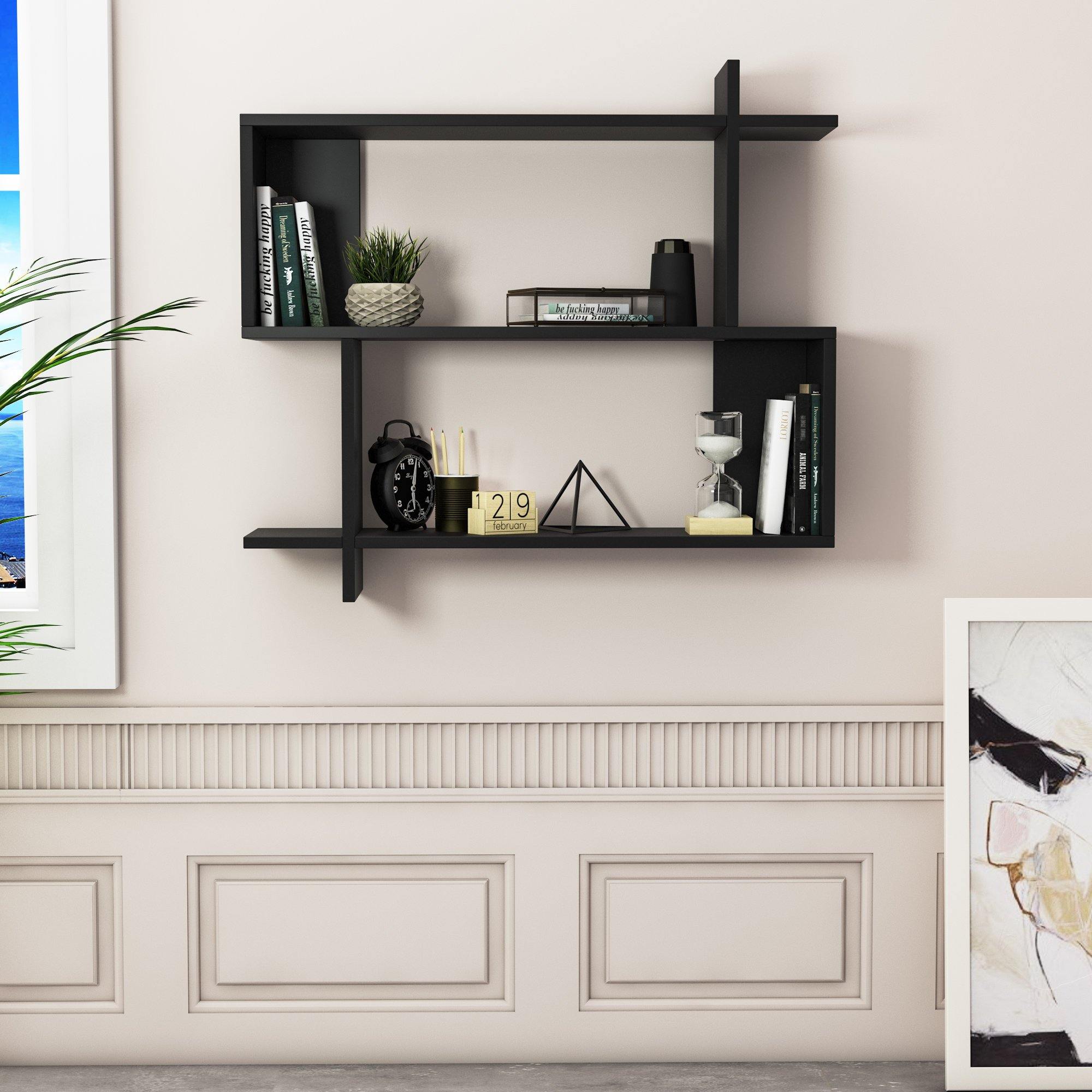 Mina 32" Manufactured Wood Floating Wall Shelf - Decorotika