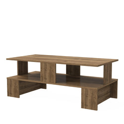 Evans 47" Wide Manufactured Wood Coffee Table with Storage Shelf - Decorotika