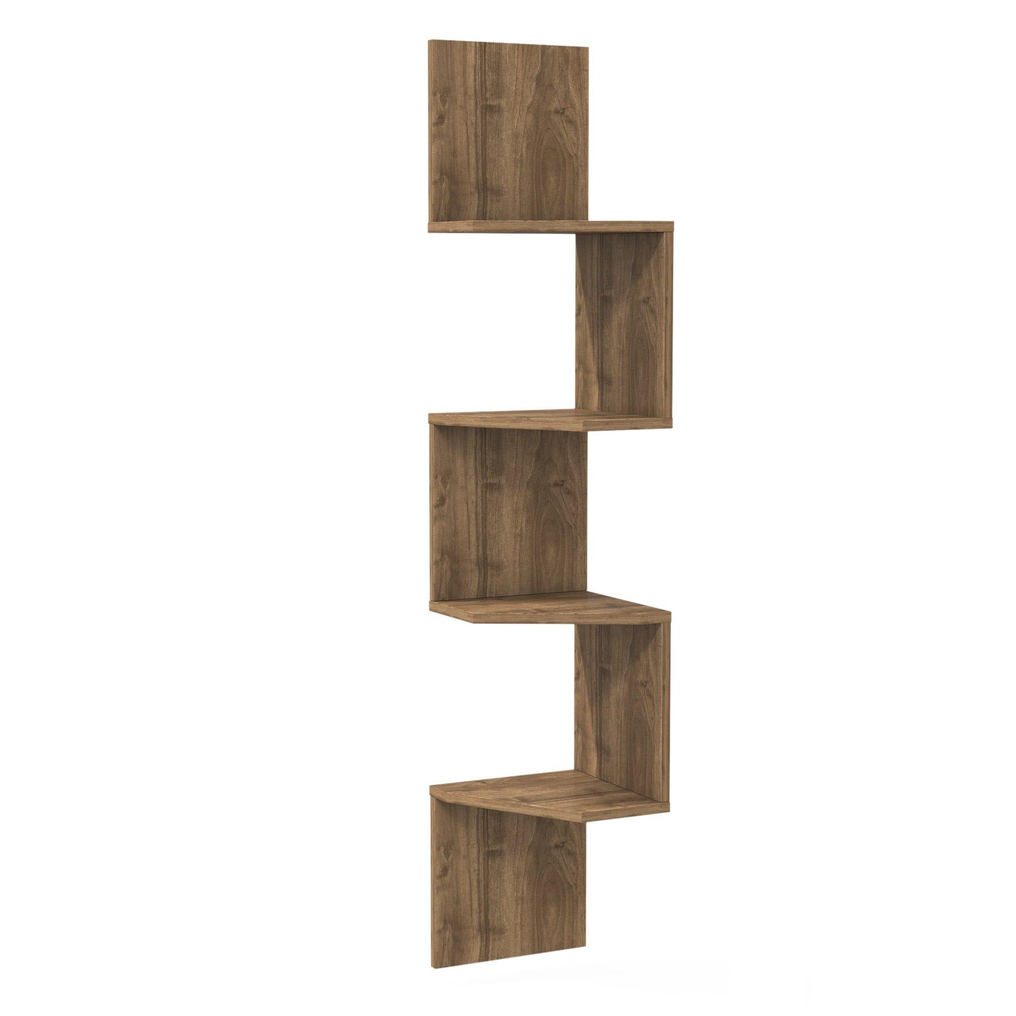 Desaldo 61" Tall 4 Tier Manufactured Wood Modern Wall Shelf - Decorotika