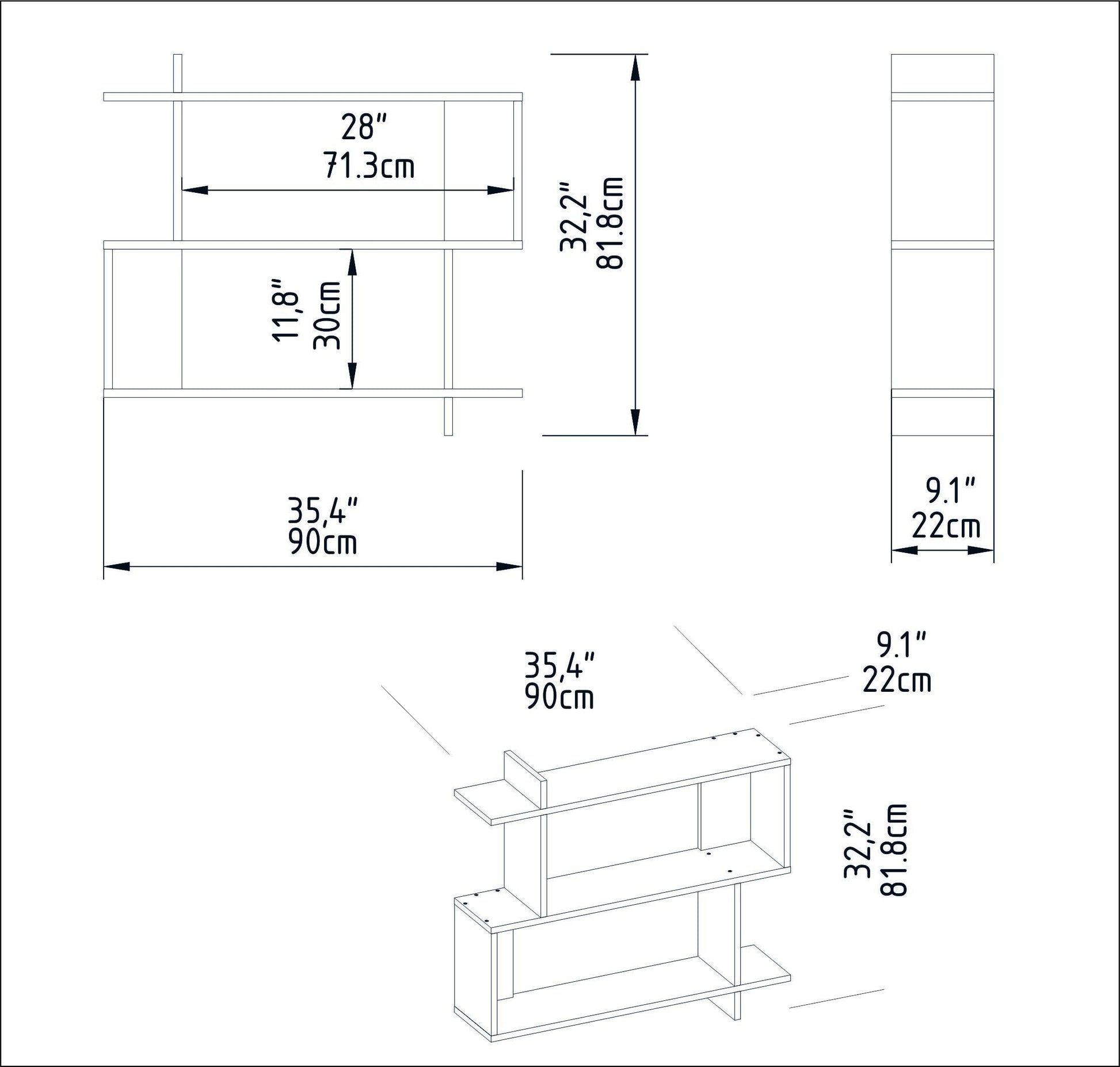 Mina 32" Manufactured Wood Floating Wall Shelf - Decorotika