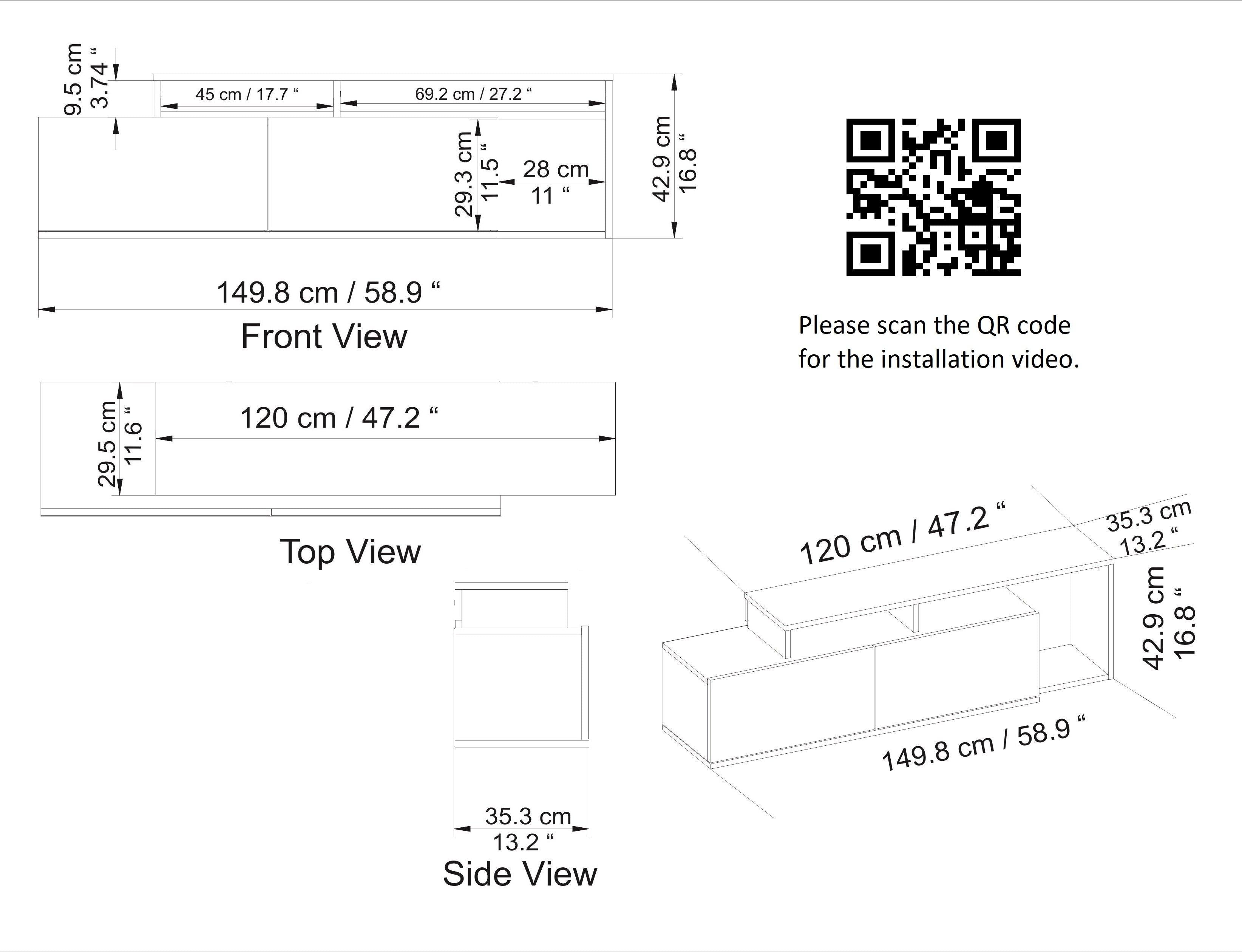 Nexera TV Stand and Media Console for TVs up to 55" - Decorotika