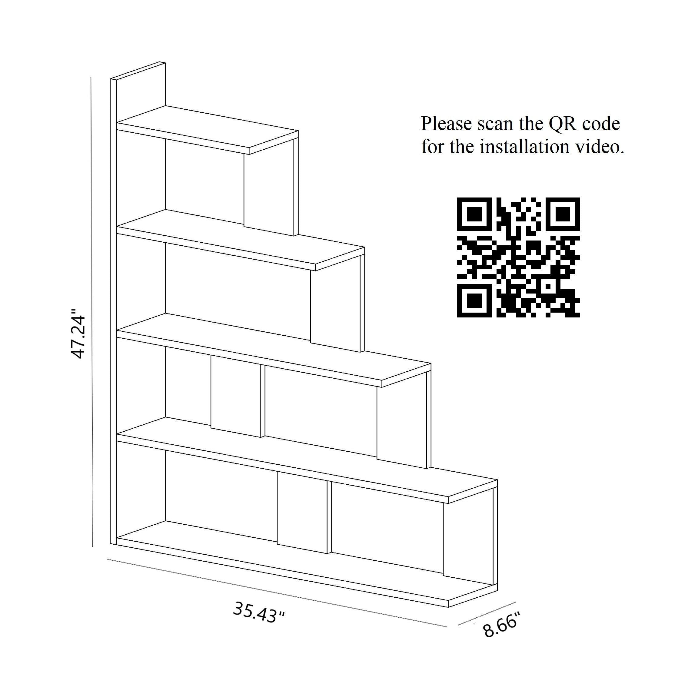 Echo 47" Tall Ladder Style Accent Bookcase - Decorotika