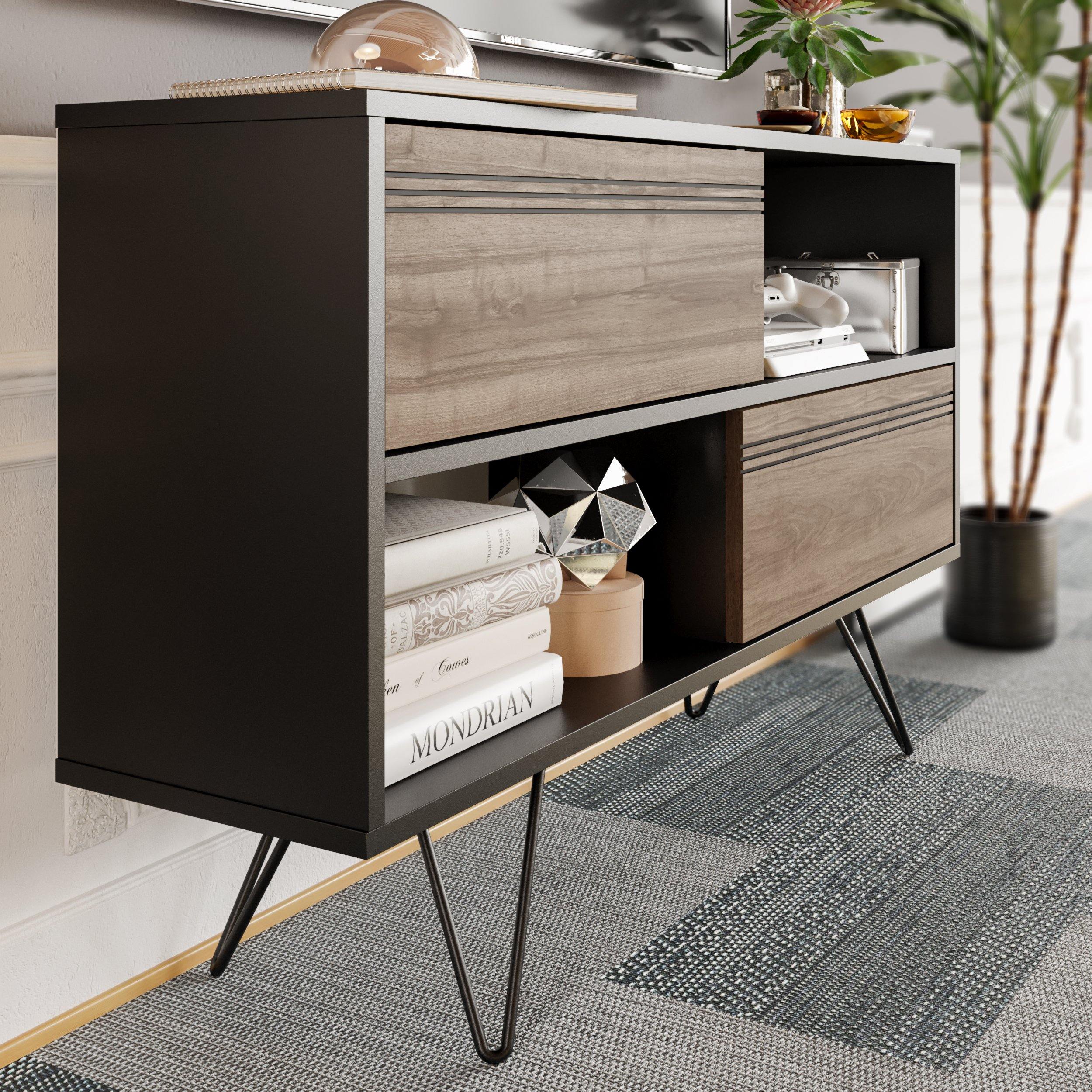 Kerby 47" Wide TV Stand & Media Console with Cabinets & Shelves for TVs up to 55" - Decorotika