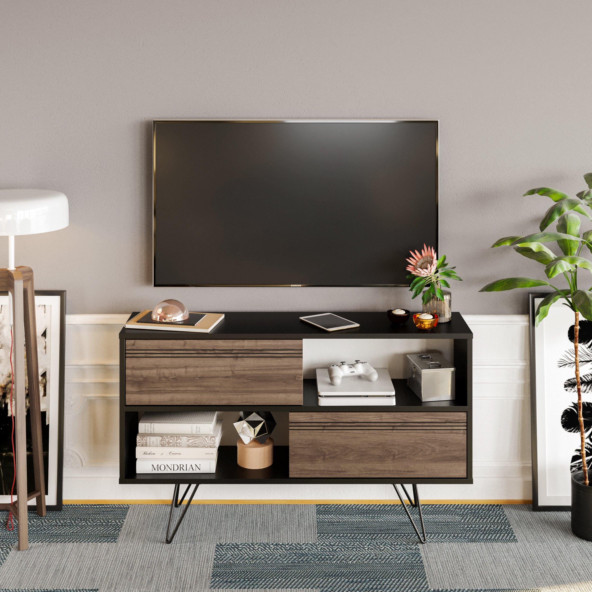 Kerby 47" Wide TV Stand & Media Console with Cabinets & Shelves for TVs up to 55" - Decorotika