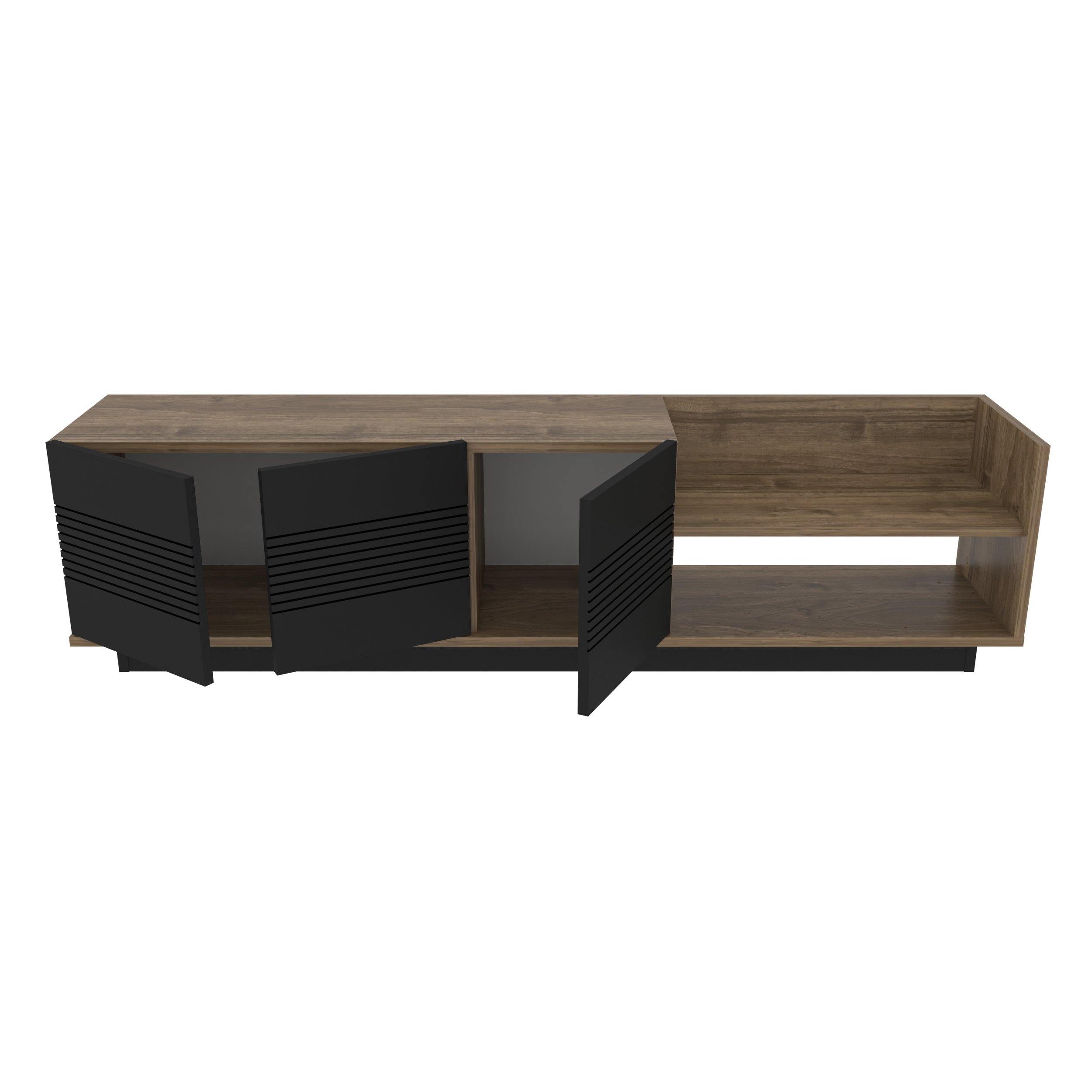 Viano TV Stand and Media Console with A Cabinet and Shelves