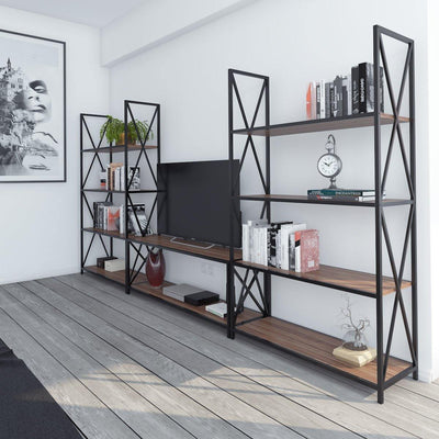 Xena Metal Wood Entertainment Center for TVs up to 55" (Set of 3)