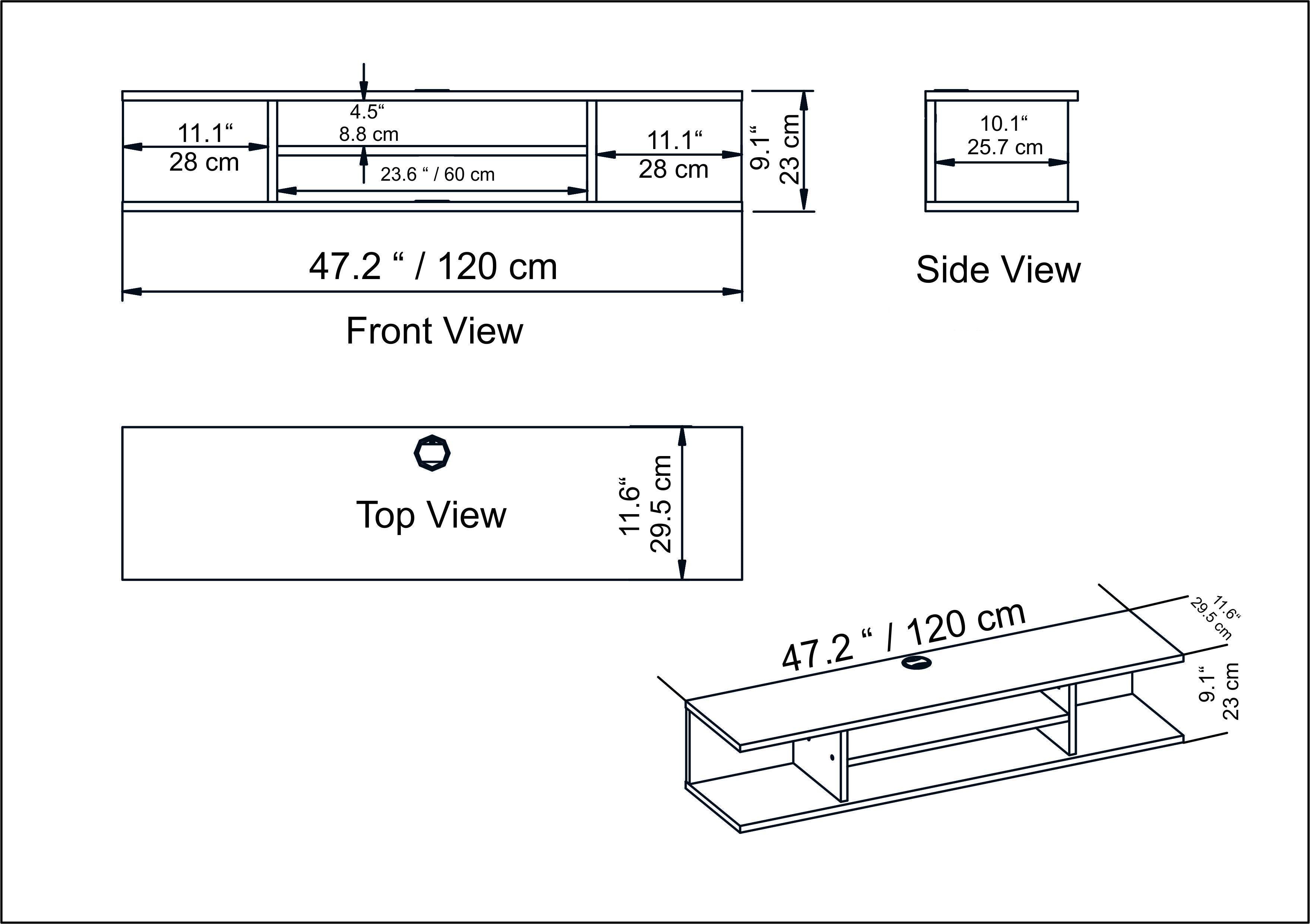 Pivot Floating, Wall Mounted TV Stand and Media Console for TVs up to 55'' - Decorotika