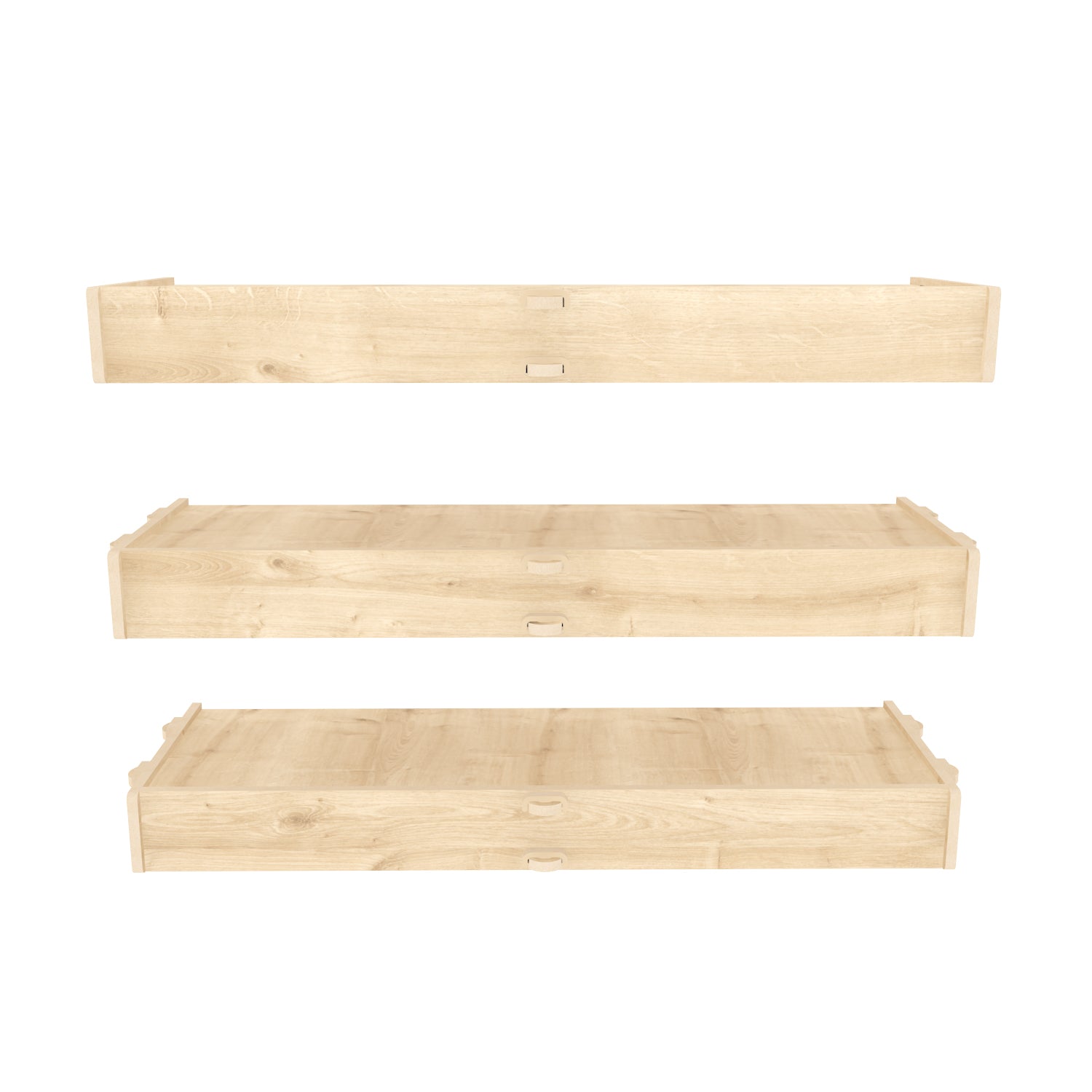 Hiko 3 Pieces Natural Oak Wall Mounted Shelves