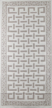 Labyrinth 100% Cotton Washable Area Rug - Light Gray and Off-White - Decorotika
