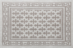Pearl 100% Turkish Cotton Sanforized Washable Bohemian Area Rug - Light Gray and Off-White - Decorotika