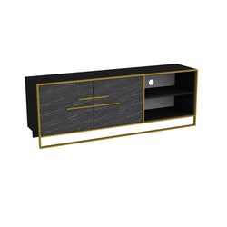 Polka 63" Wide Metal Wood TV Stand & Media Console for TVs up to 73" - Decorotika