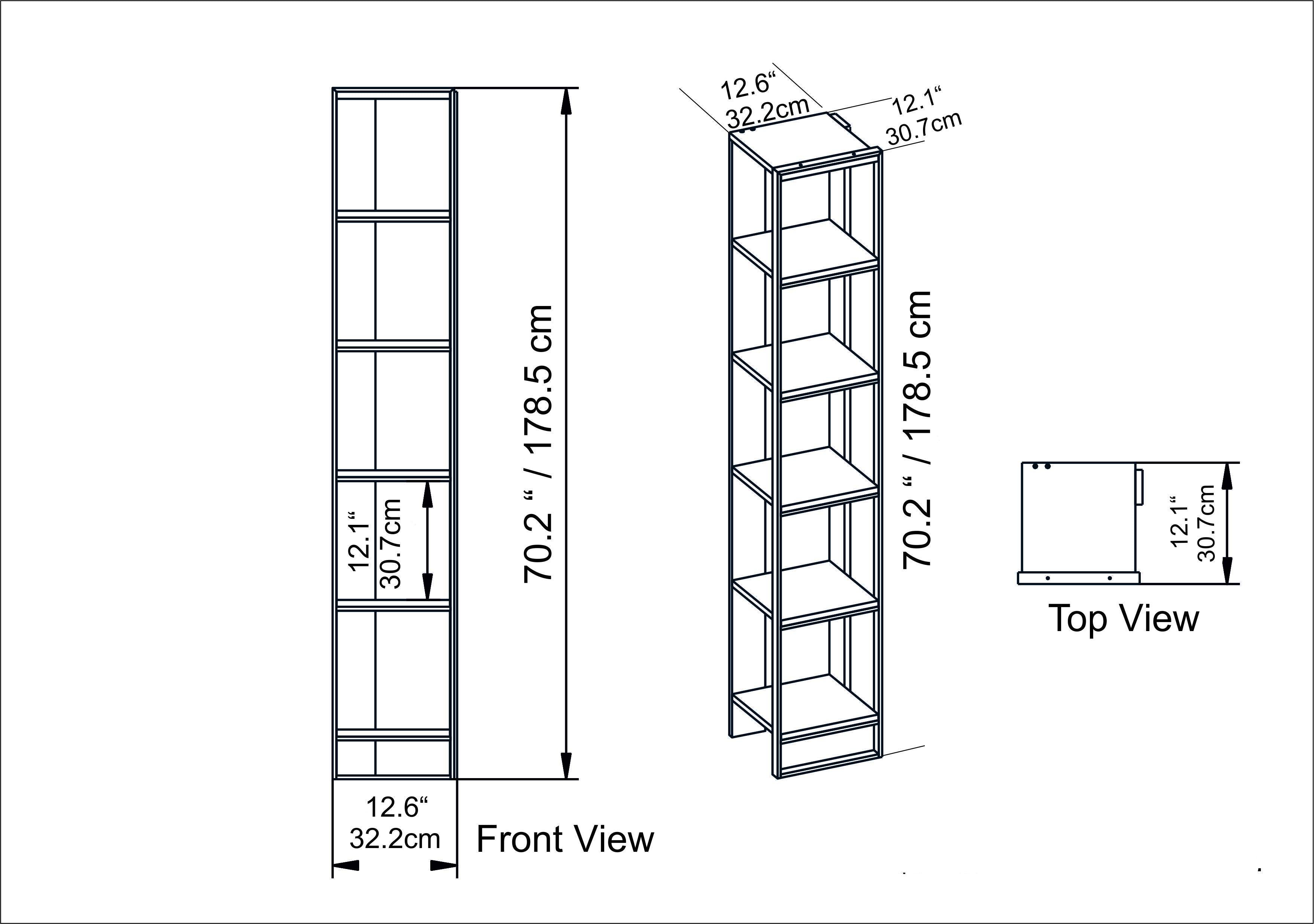 Polka 70'' Tall Metal Wood Bookcase - Decorotika