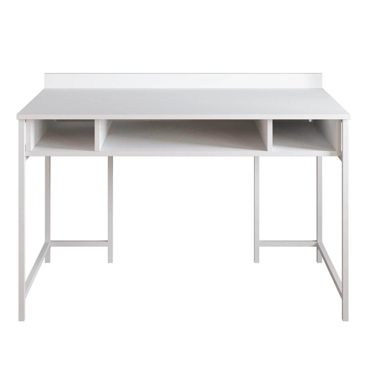 Tumata 47'' Wide Metal Wood Computer Desk with Open Shelves - Decorotika