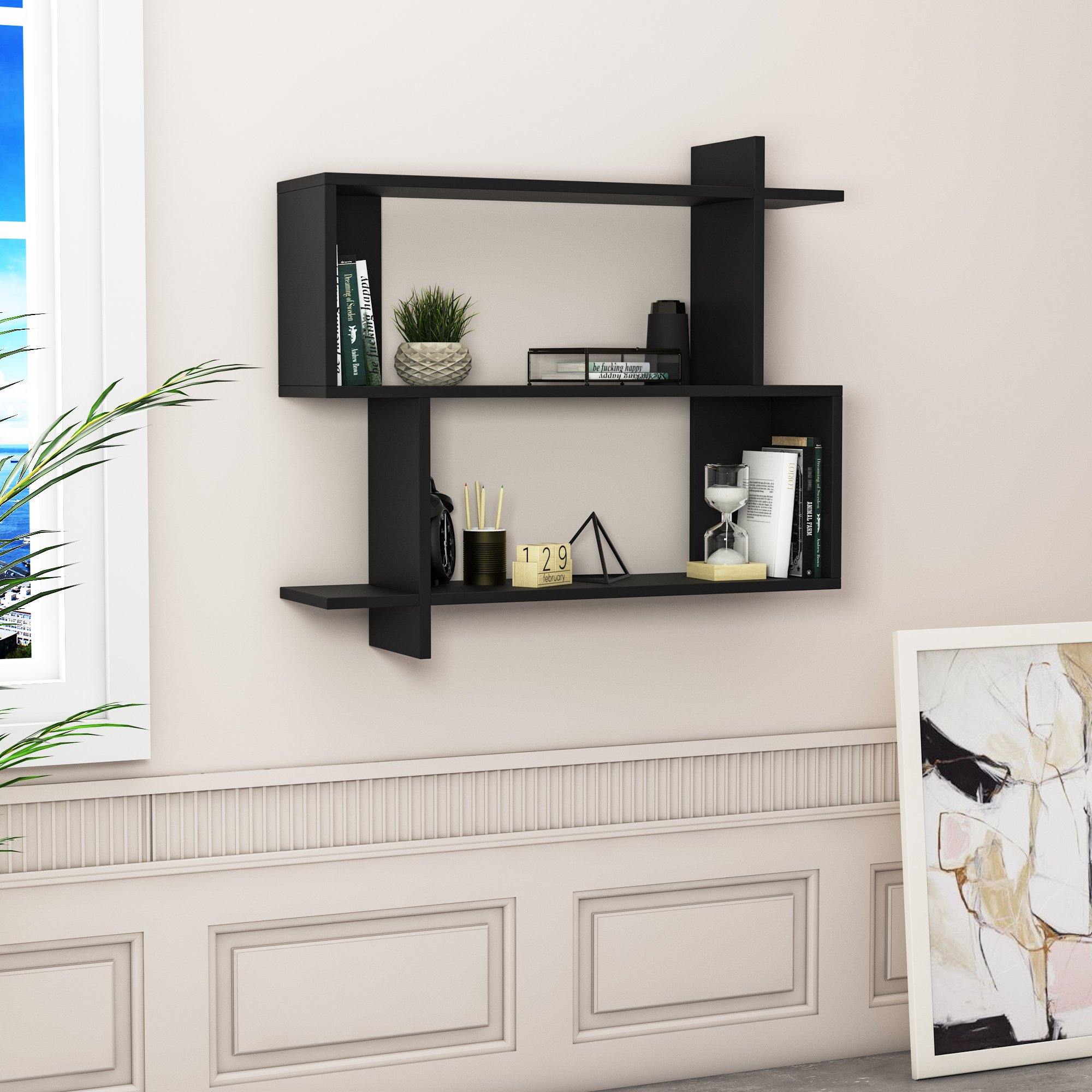 Mina 32" Manufactured Wood Floating Wall Shelf - Decorotika