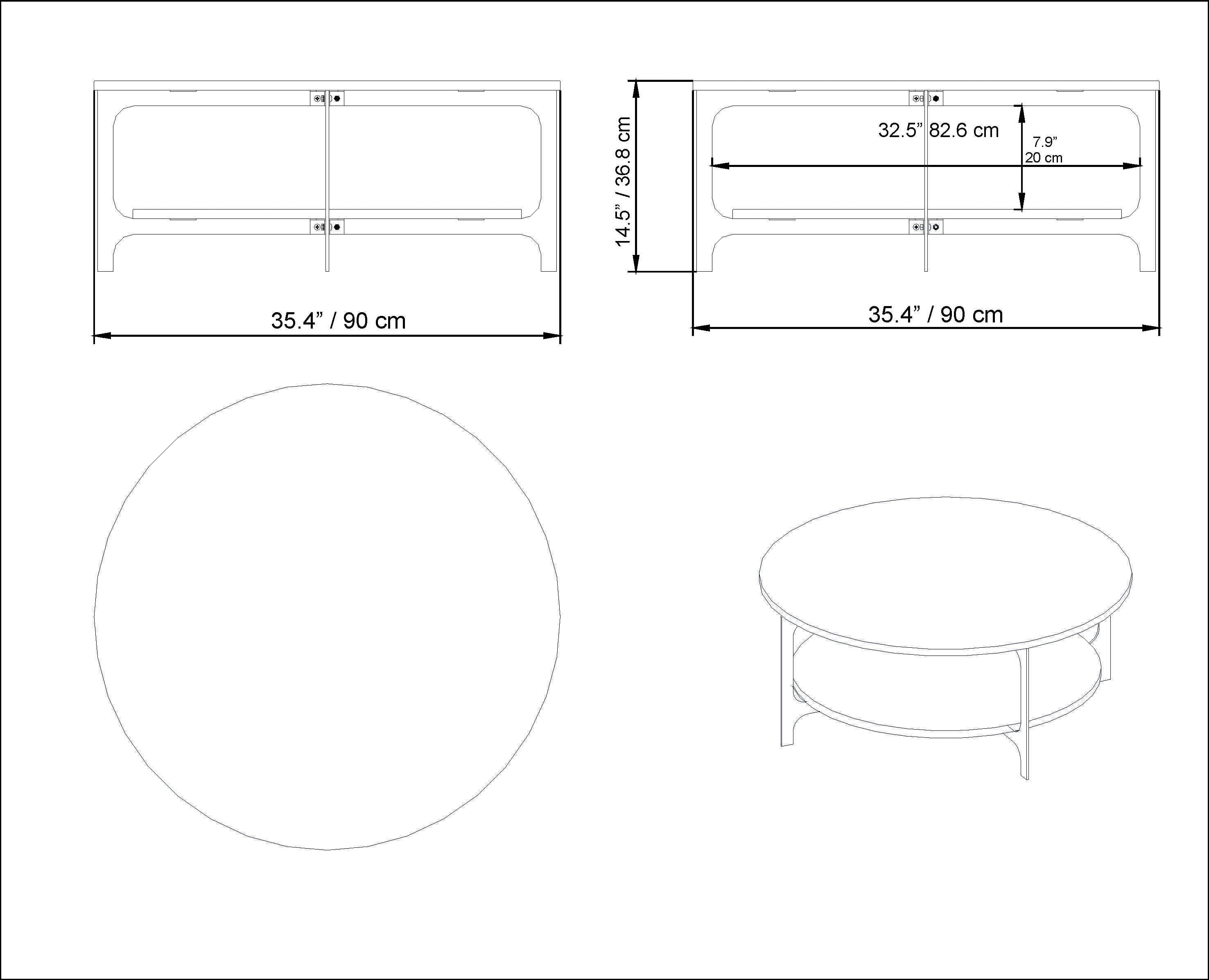 Versy Metal Wood Accent Round Coffee Table - Decorotika
