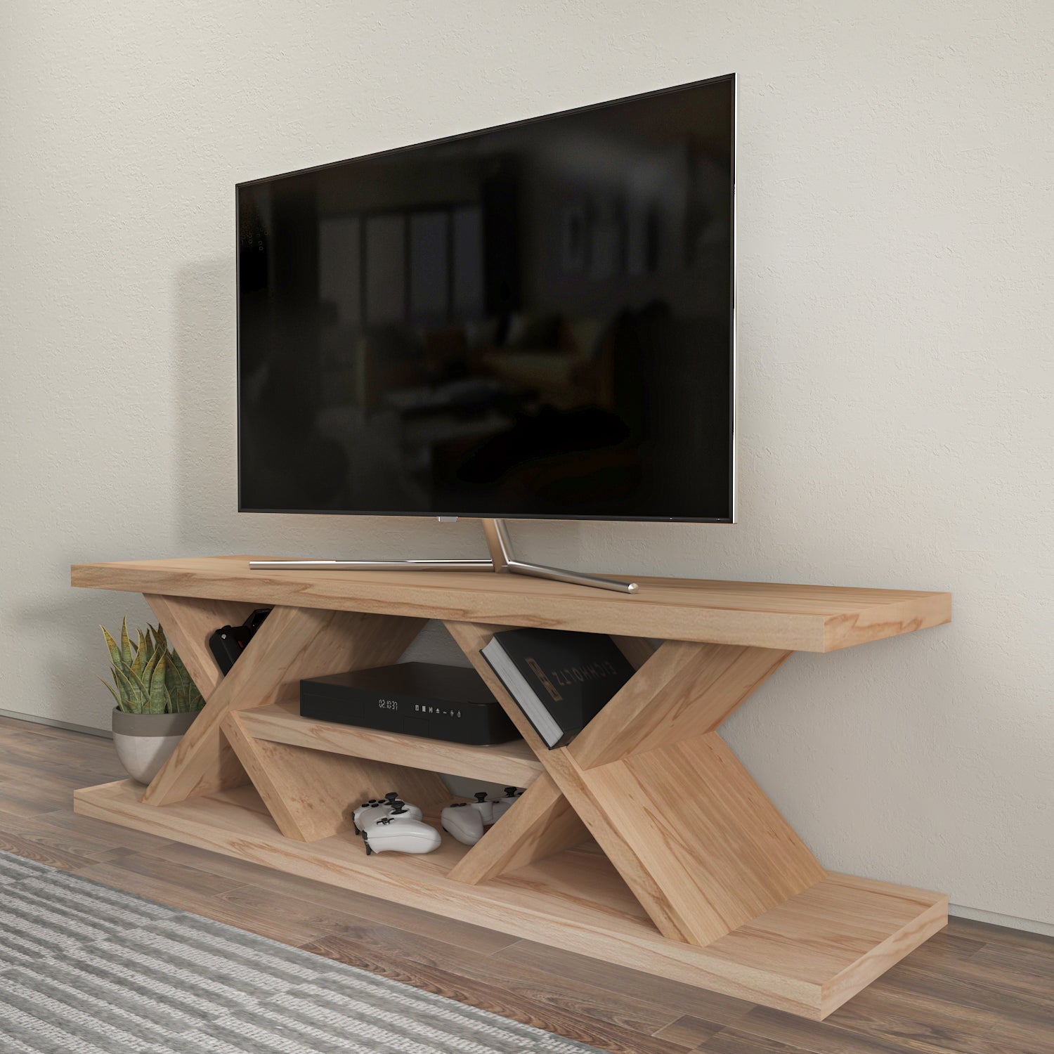 Massi 55'' Solid Wood TV Stand Console Table