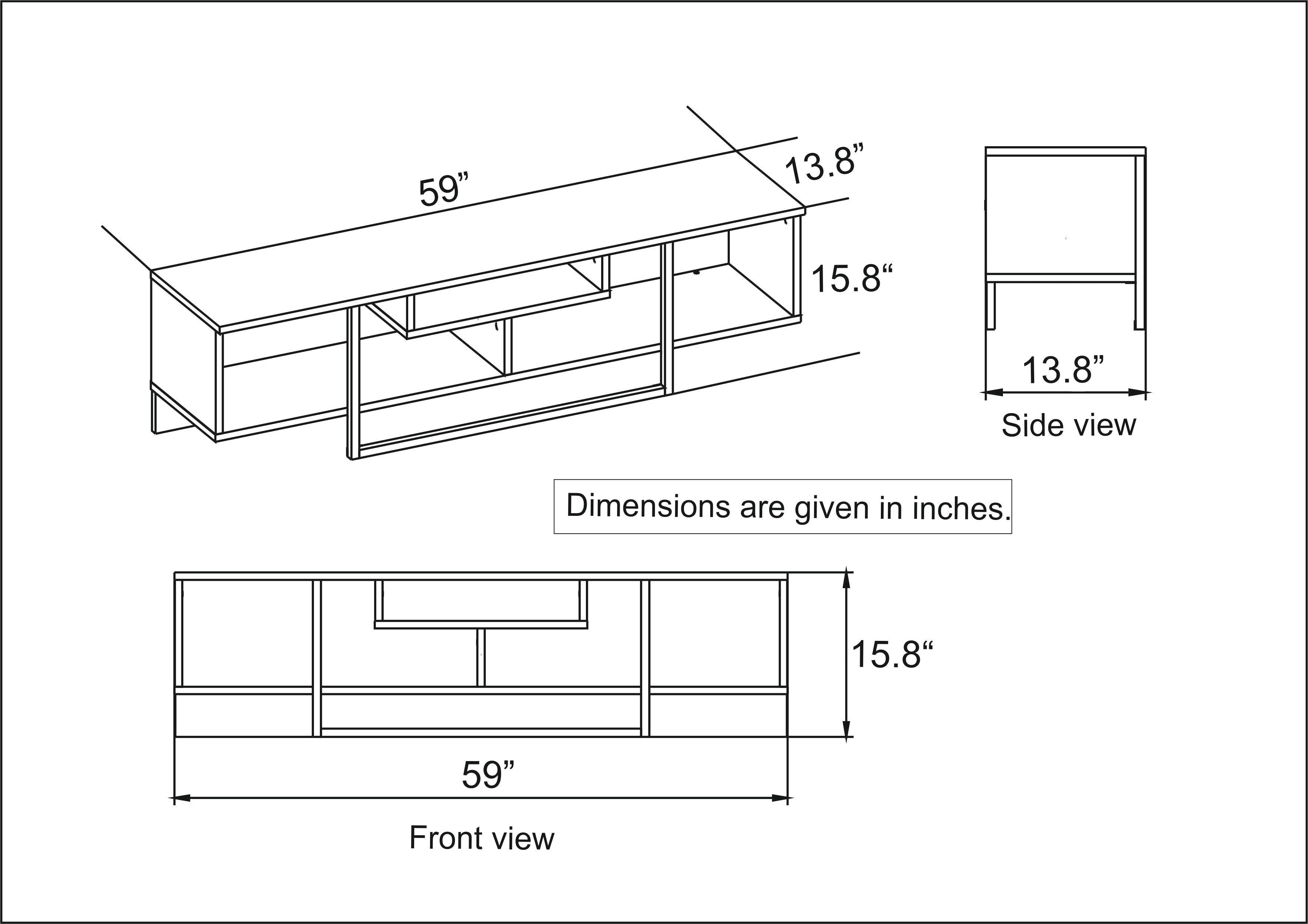 Asal 59'' TV Stand Media Consol for Up To 65'' TVs