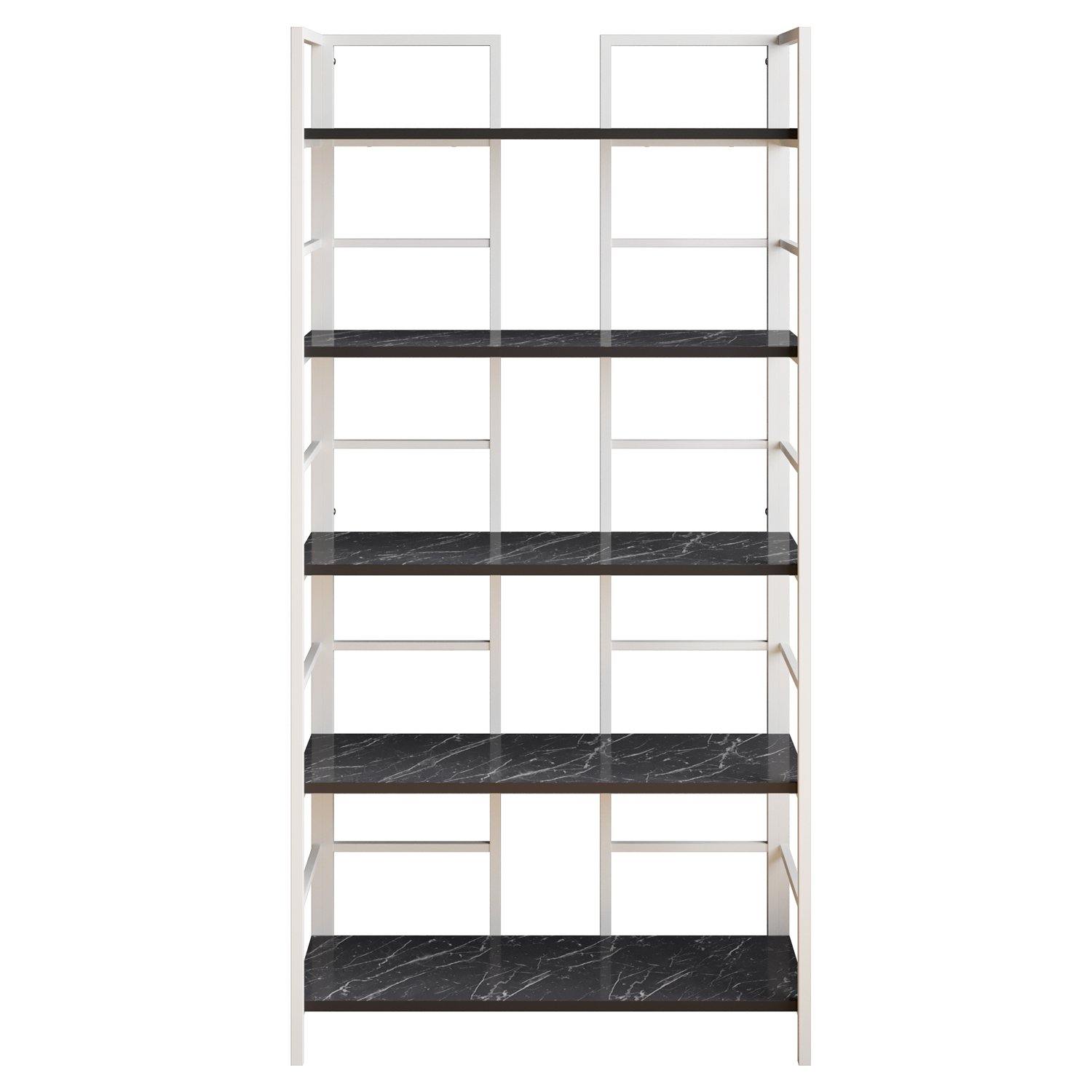 Tinleys 71" Tall Metal Engineered Wood Bookcase - Decorotika