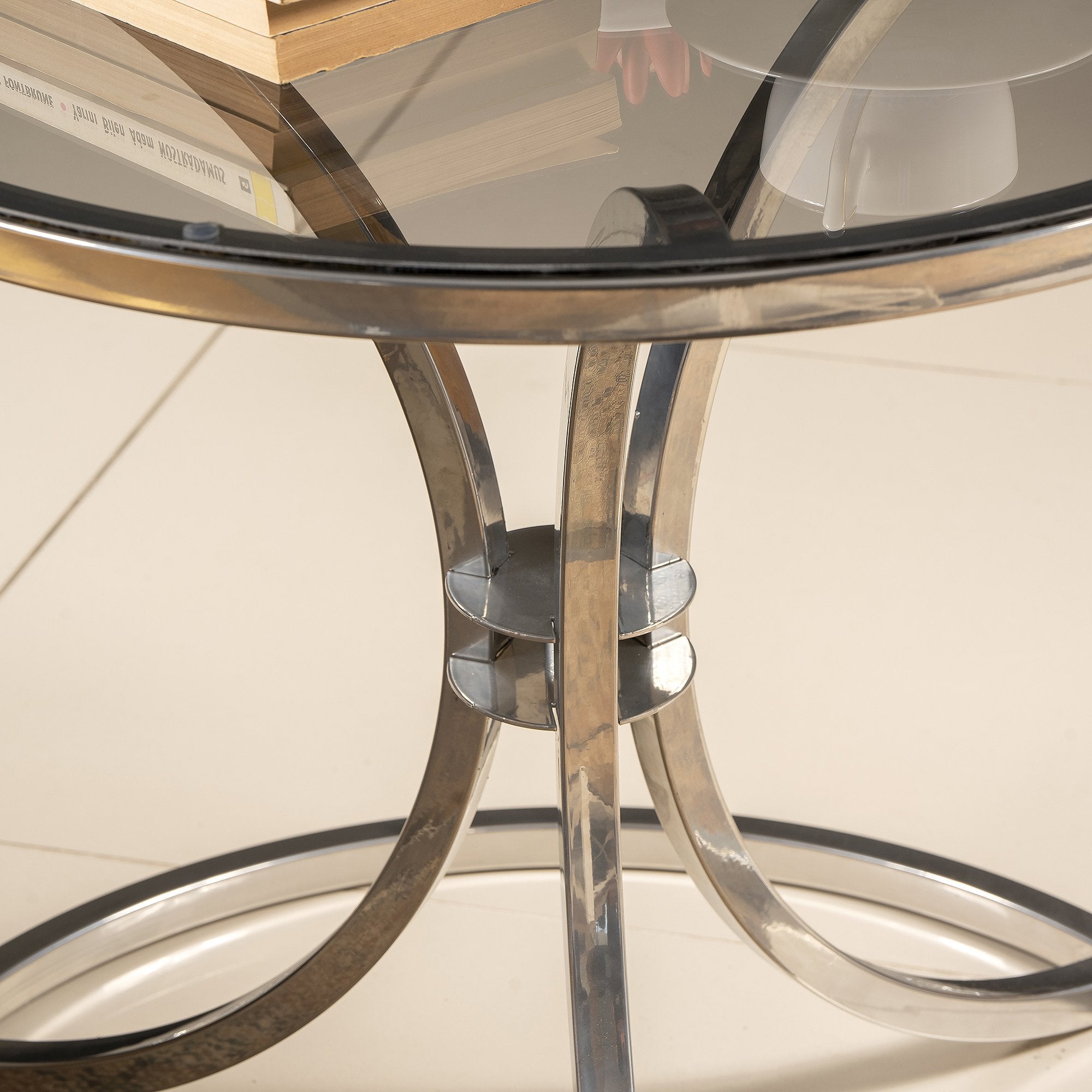 Corleone Metal & Tempered Glass Side End Table - Decorotika