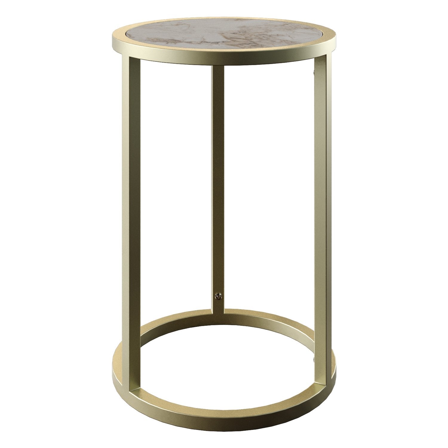 Tambur Metal Wood Side End Table - Decorotika