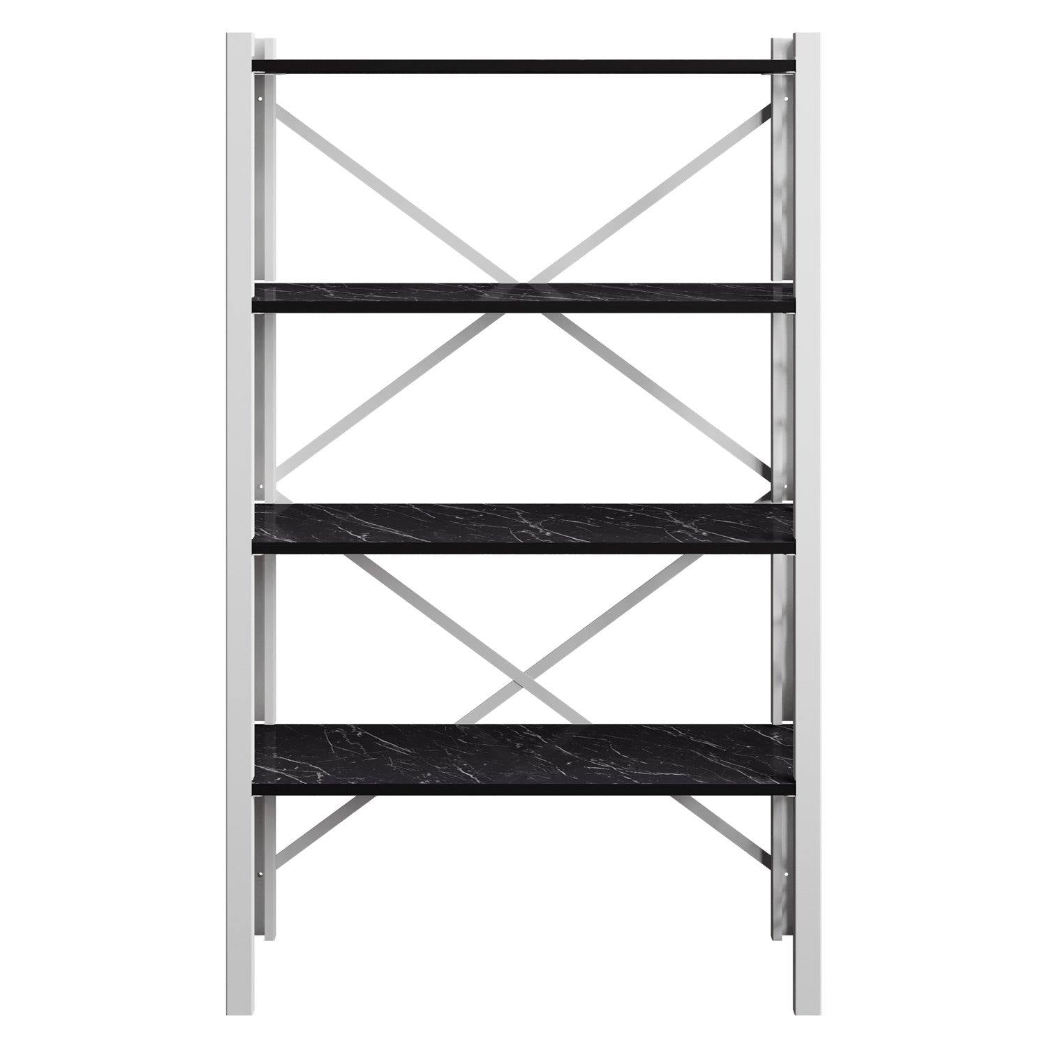 Lidya 58'' Tall Metal Wood Accent Bookcase - Decorotika