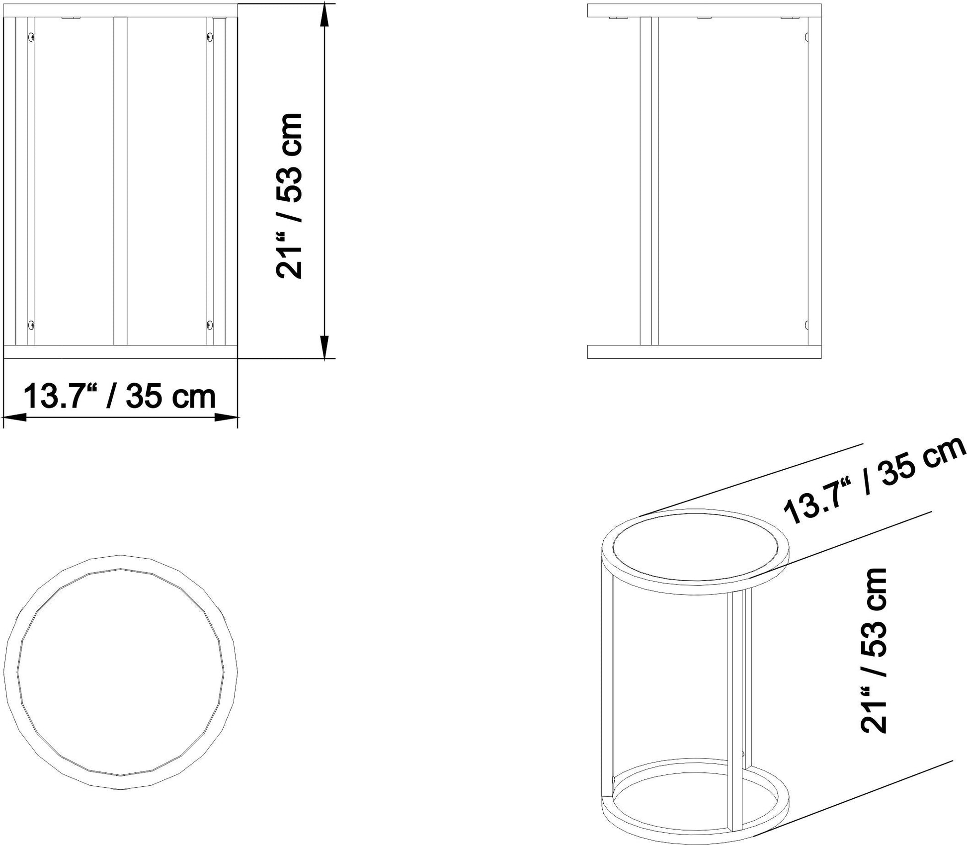 Tambur Metal Wood Side End Table - Decorotika