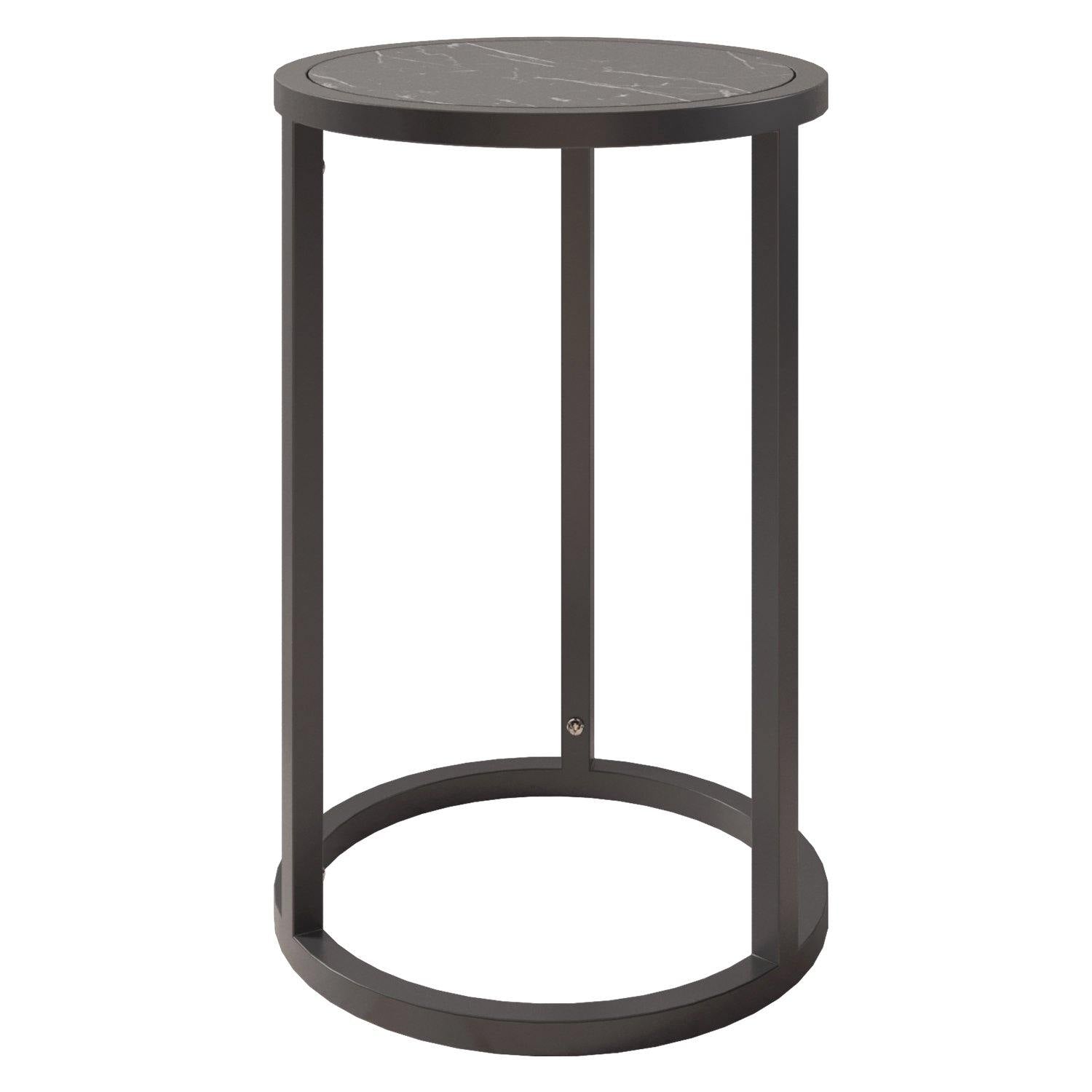 Tambur Metal Wood Side End Table - Decorotika