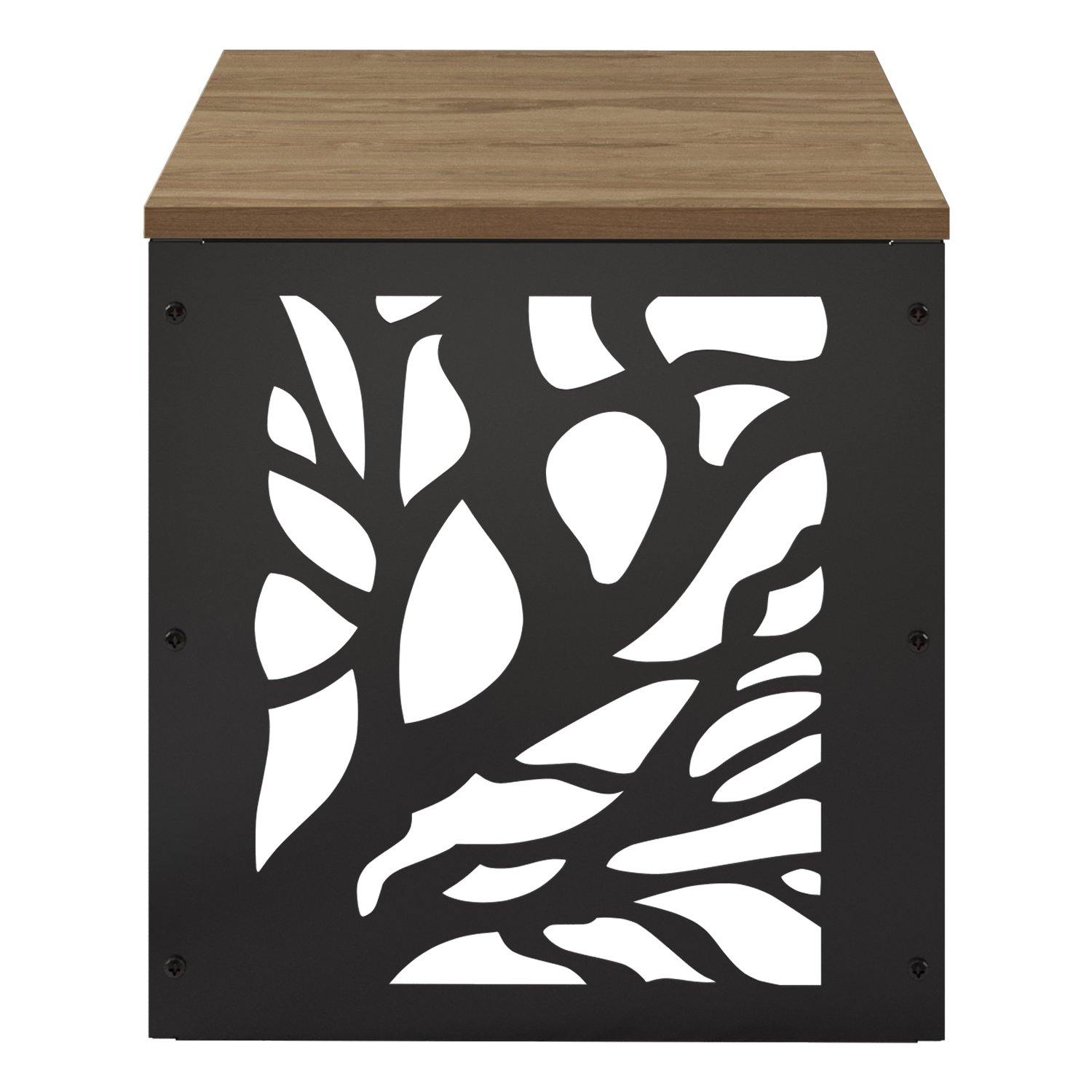 Toungfu Metal Wood Side End Table - Decorotika