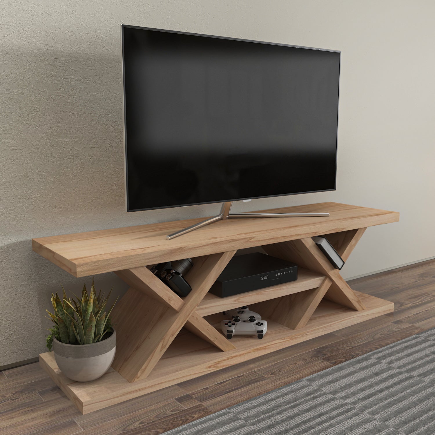 Massi 55'' Solid Wood TV Stand Console Table