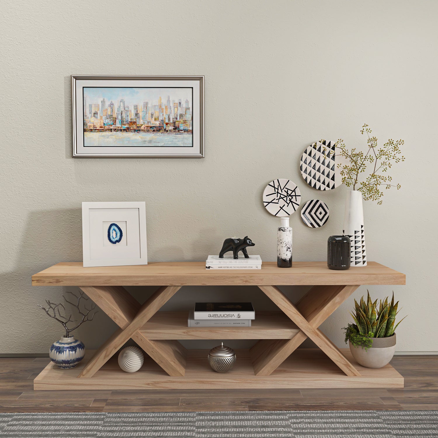 Massi 55'' Solid Wood TV Stand Console Table