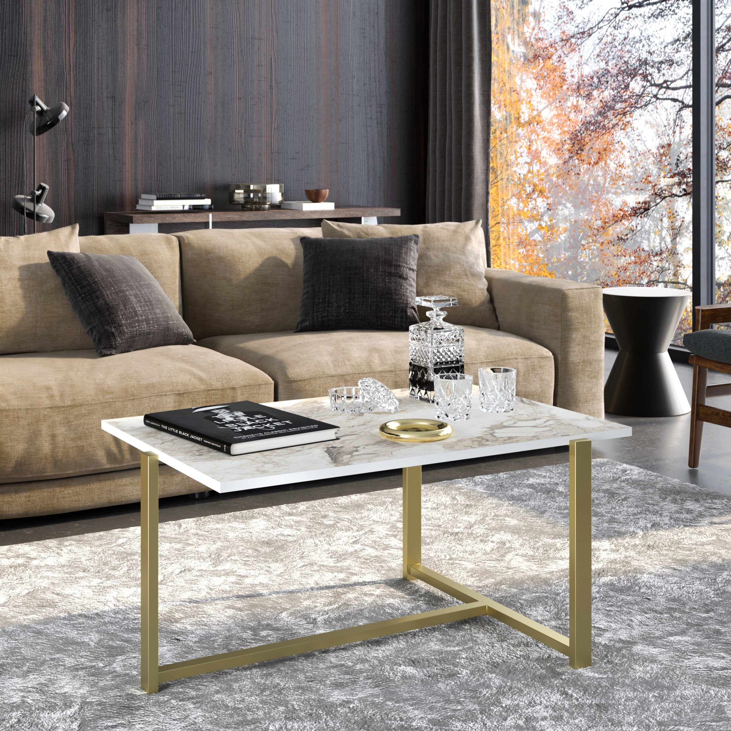 Merideths Metal Wood Coffee Table - Decorotika