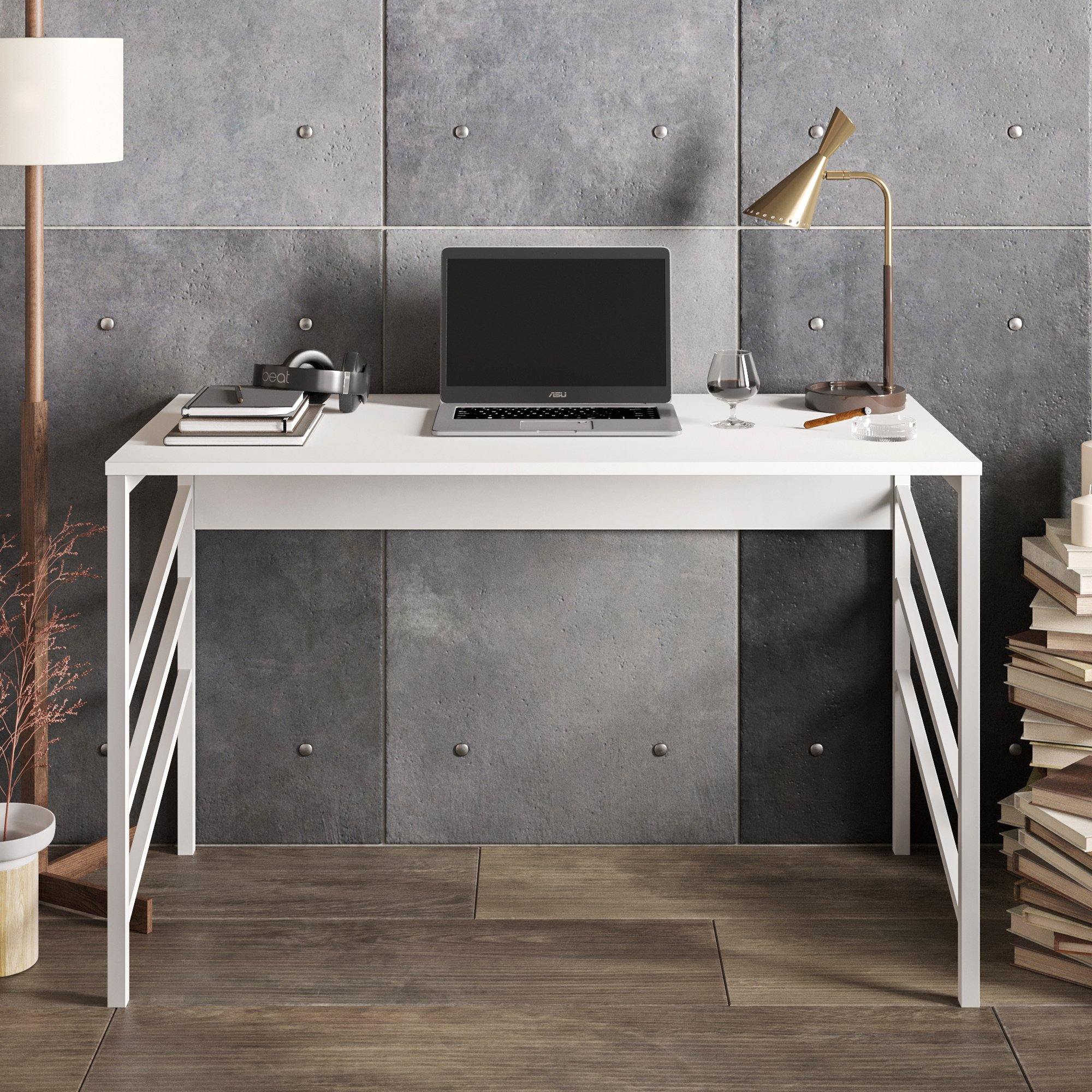 Tuna 47" Wide Metal Manufactured Wood Computer Desk - Decorotika