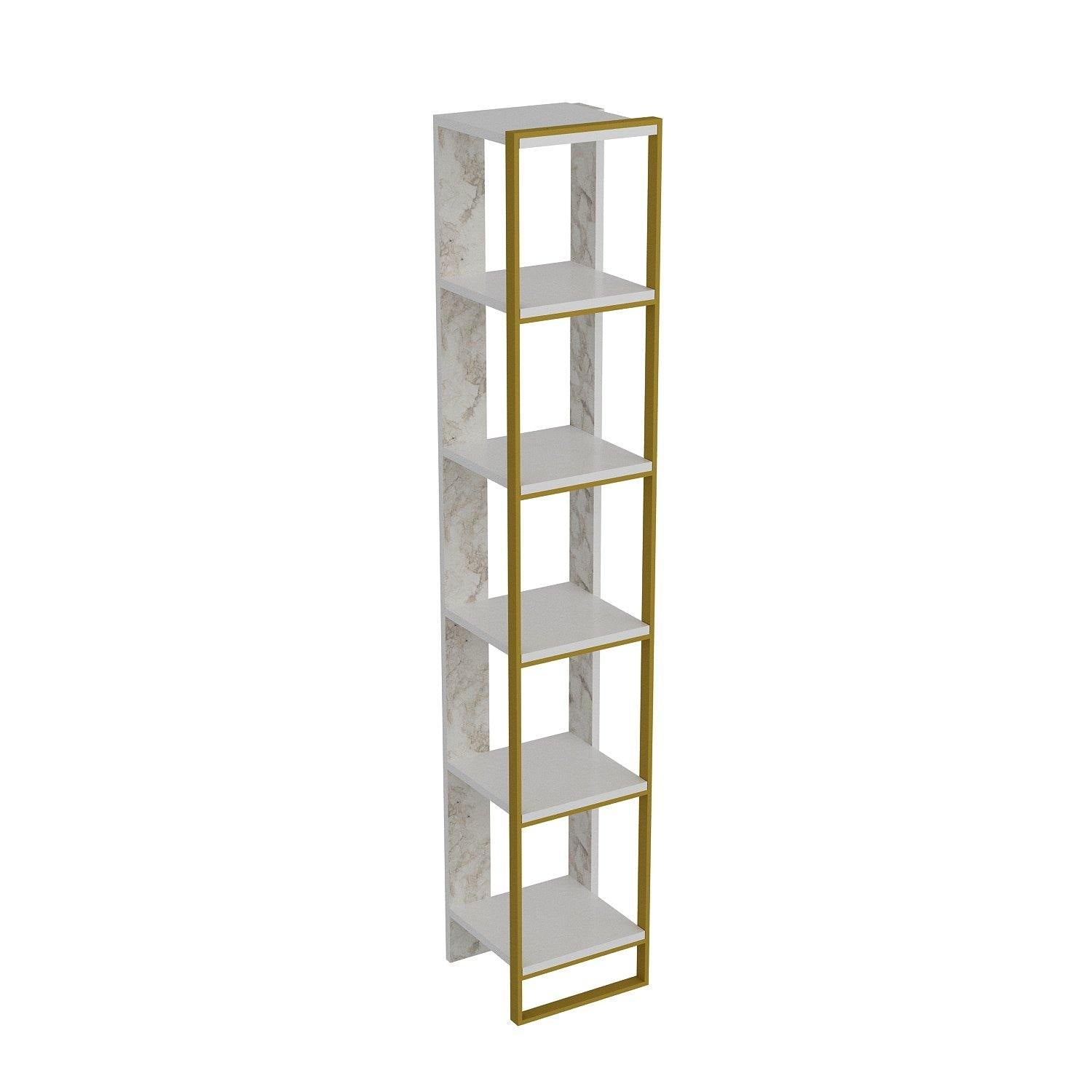 Polka 70'' Tall Metal Wood Bookcase - Decorotika