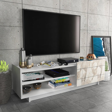Valantina 55” Wide TV Stand & Media Console with A Cabinet & Shelves for TVs up to 63