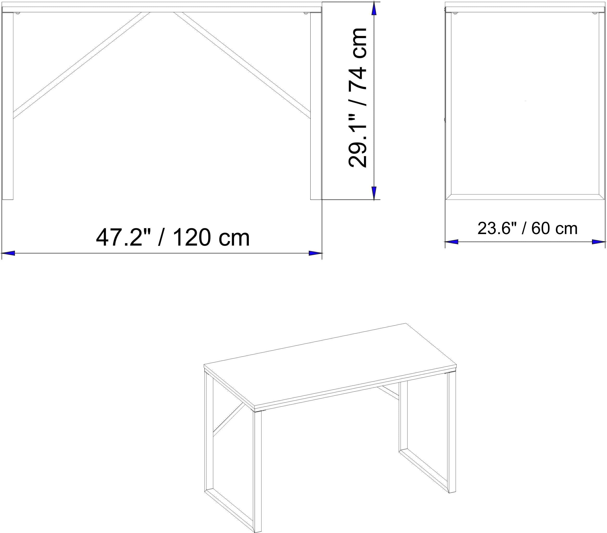 Landi 47'' Wide Metal Wood Computer Desk - Decorotika