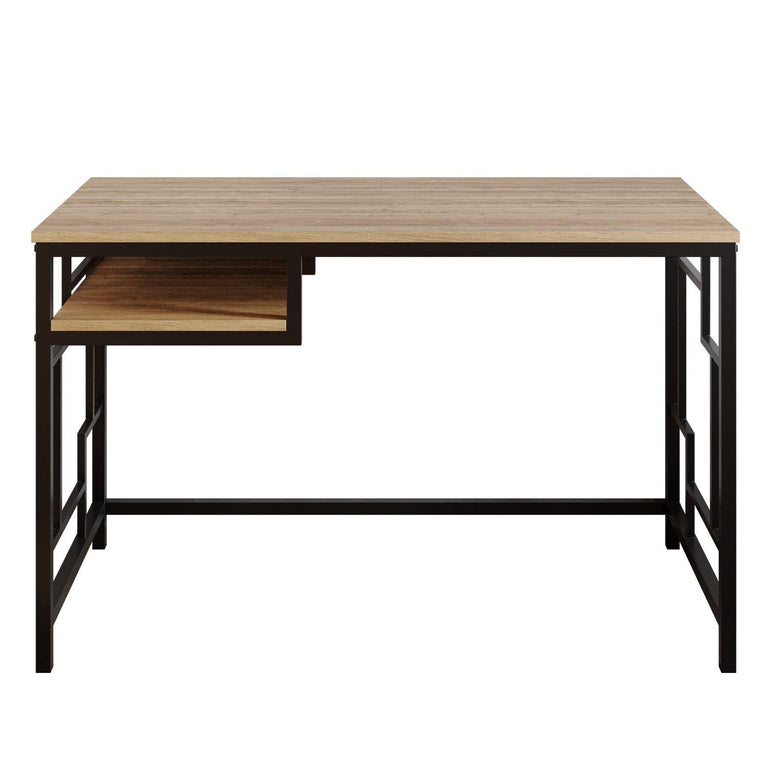 Victory 47'' Wide Metal Engineered Wood Computer Desk with Shelf - Decorotika