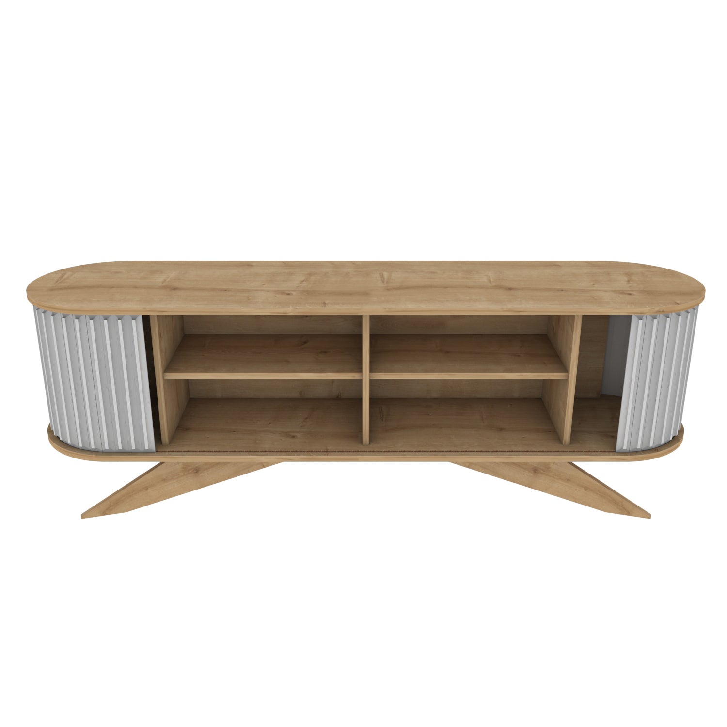 Store 71” Wide TV Stand - Sapphire Oak & White