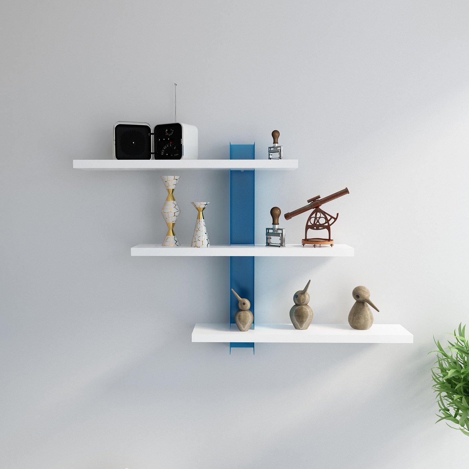 Mita 19'' Adjustable Metal Manufactured Wood Wall Shelf - Decorotika