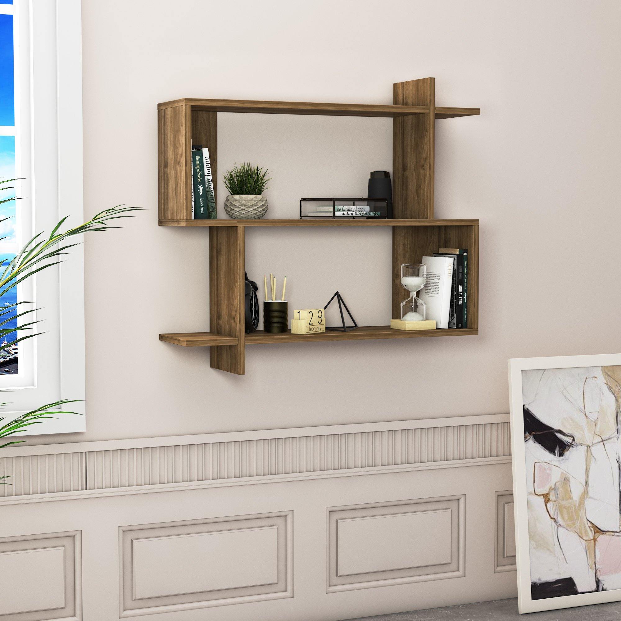 Mina 32" Manufactured Wood Floating Wall Shelf - Decorotika