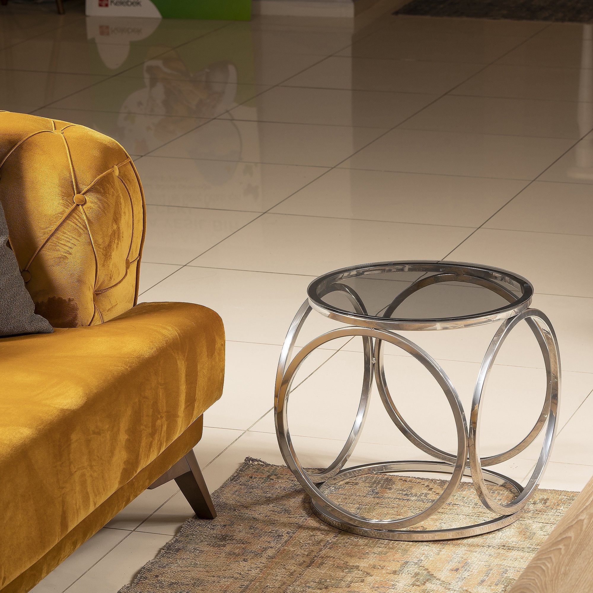 Mimo Metal & Tempered Glass Side End Table - Decorotika