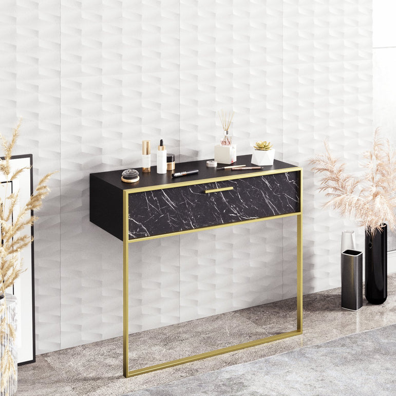 Polka 35" Wide Metal Wood Dresuar - Decorotika