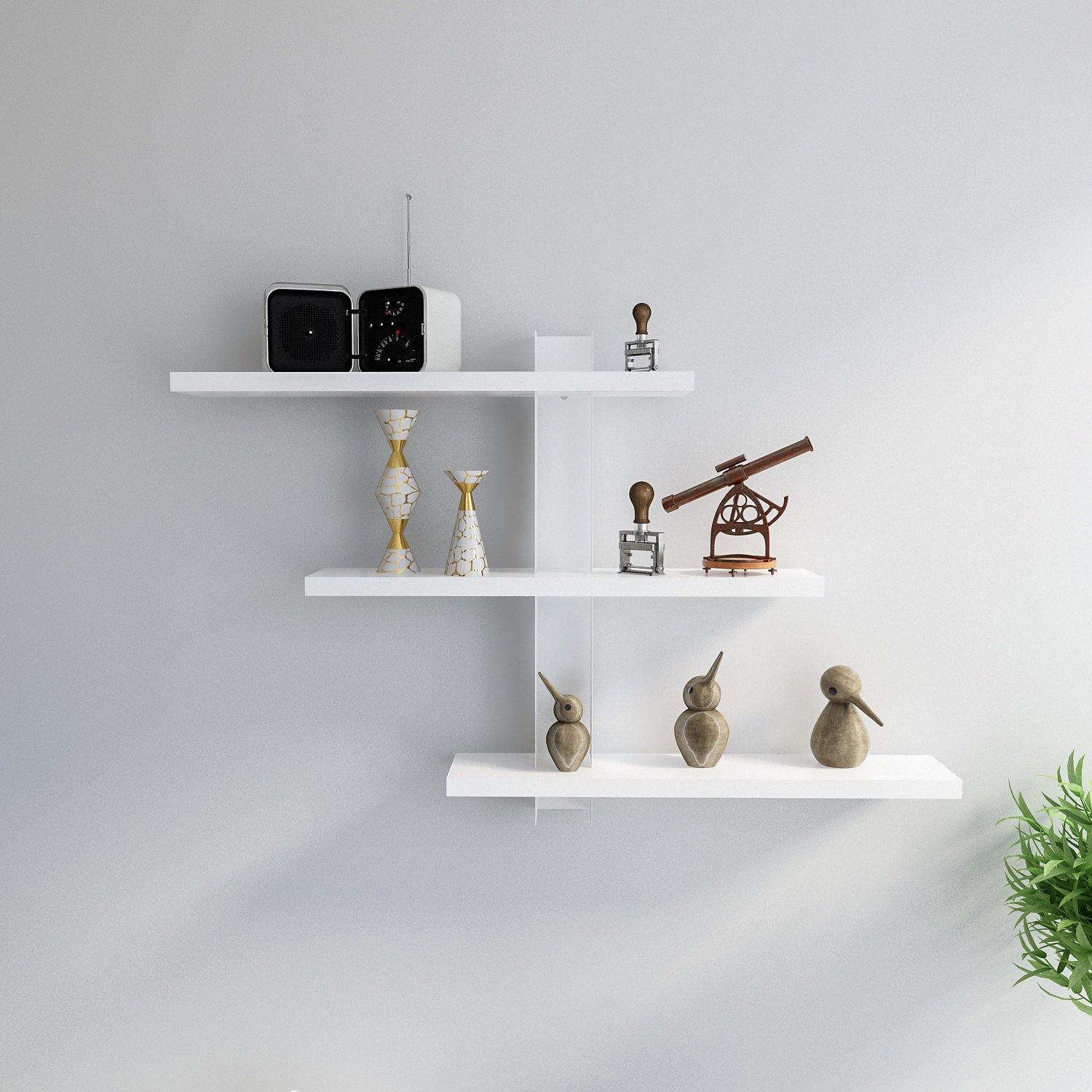 Mita 19'' Adjustable Metal Manufactured Wood Wall Shelf - Decorotika