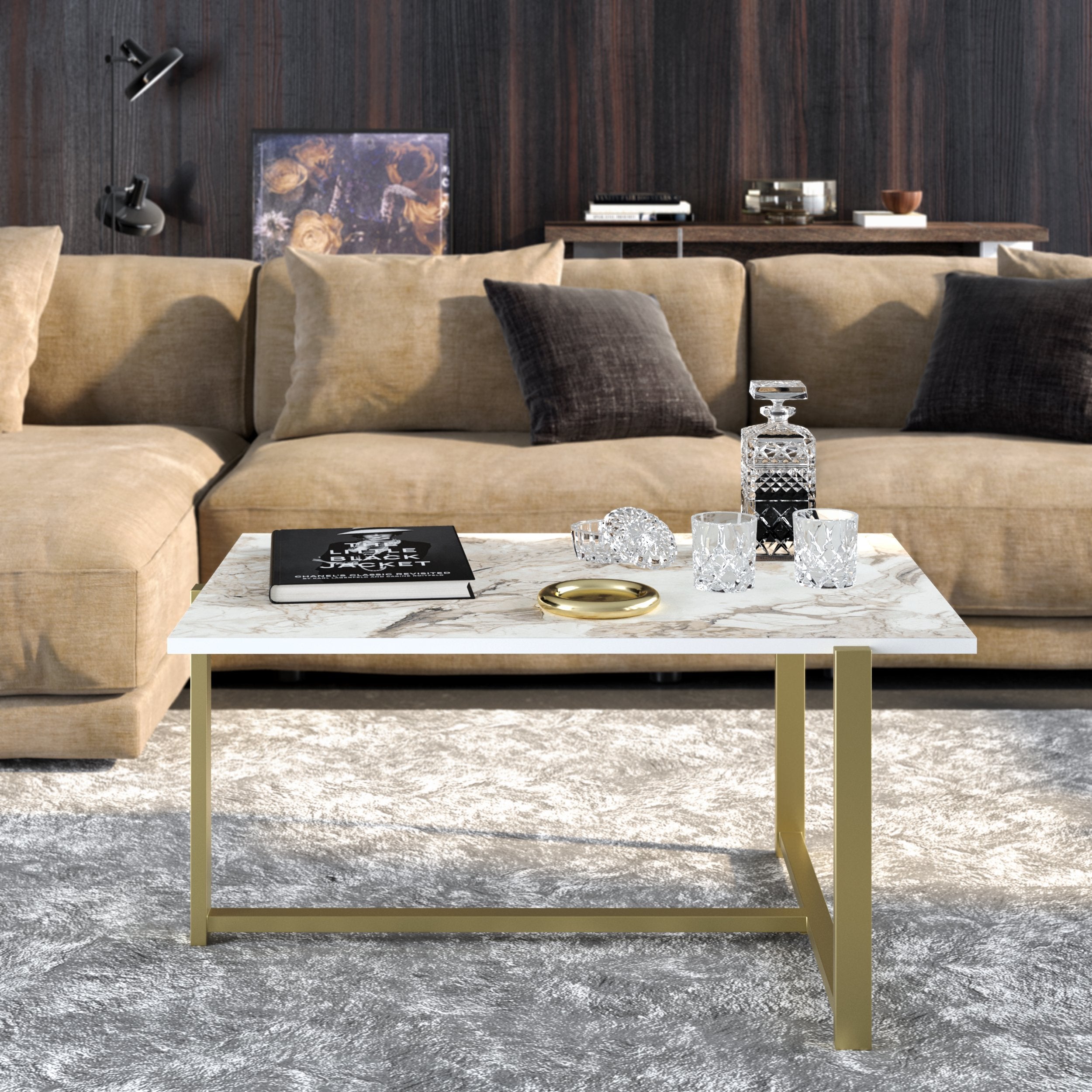 Merideths Metal Wood Coffee Table - Decorotika