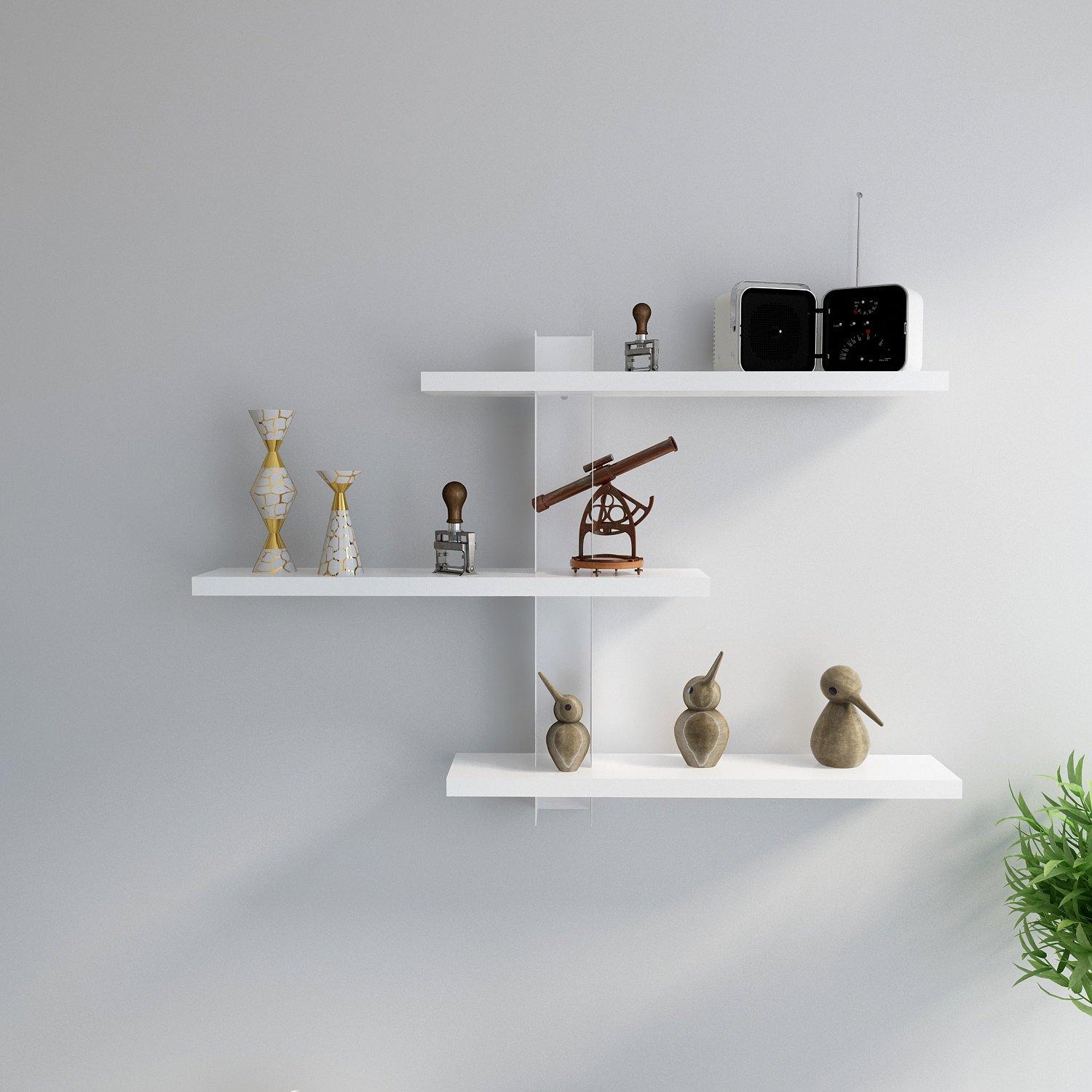 Mita 19'' Adjustable Metal Manufactured Wood Wall Shelf - Decorotika