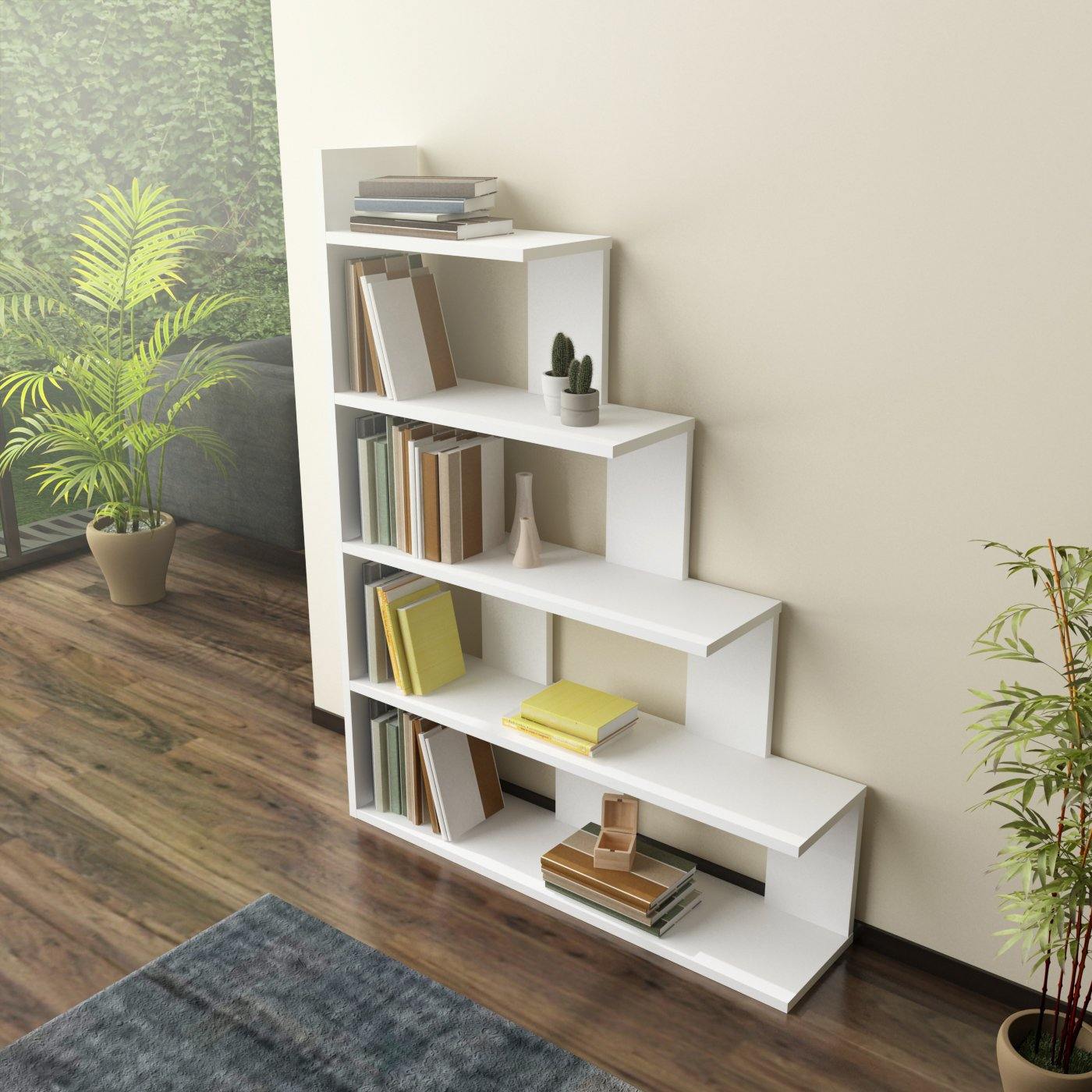 Echo 47" Tall Ladder Style Accent Bookcase - Decorotika