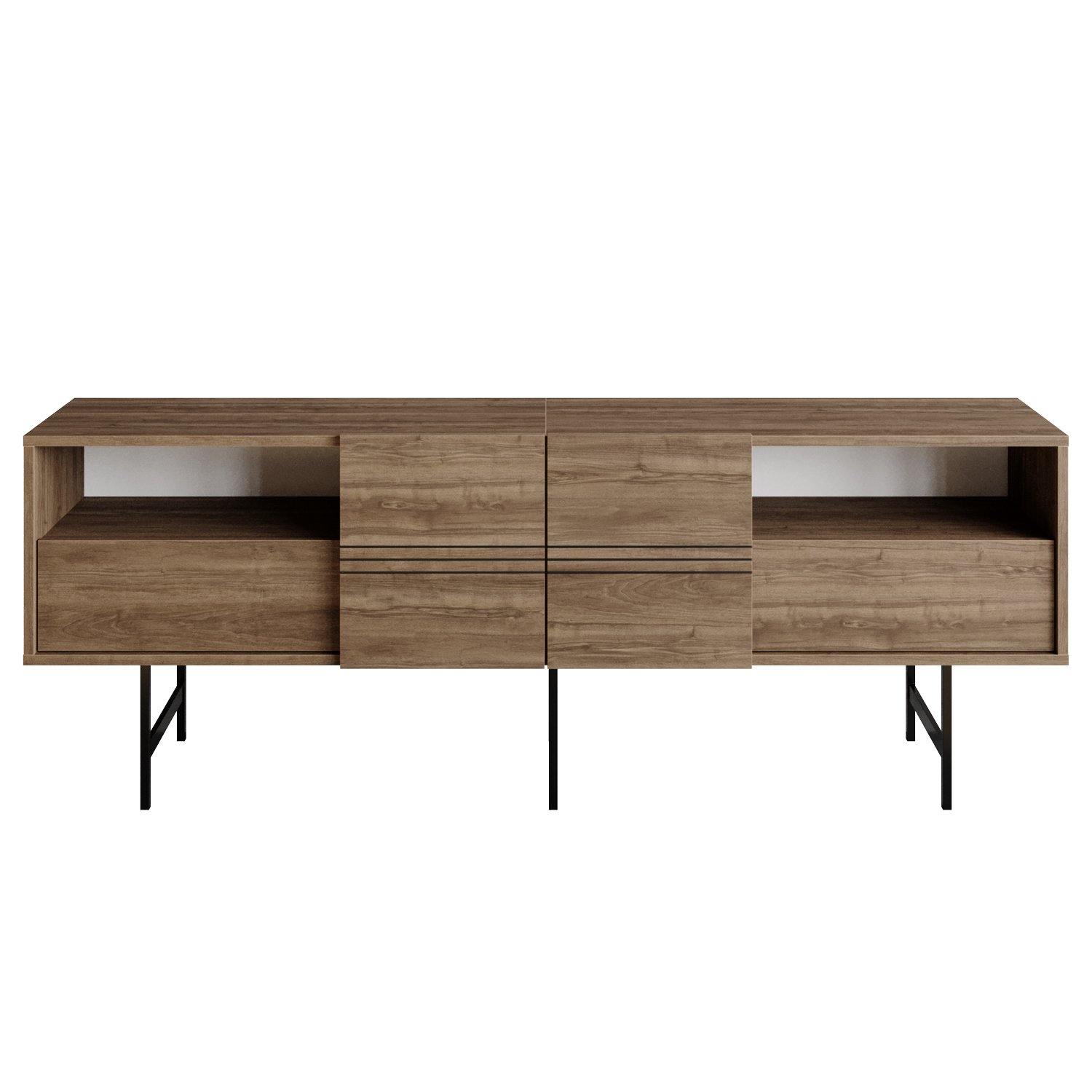 Derin 71" Media Console and TV Stand with Cabinets and Shelves for TVs up to 80" - Decorotika