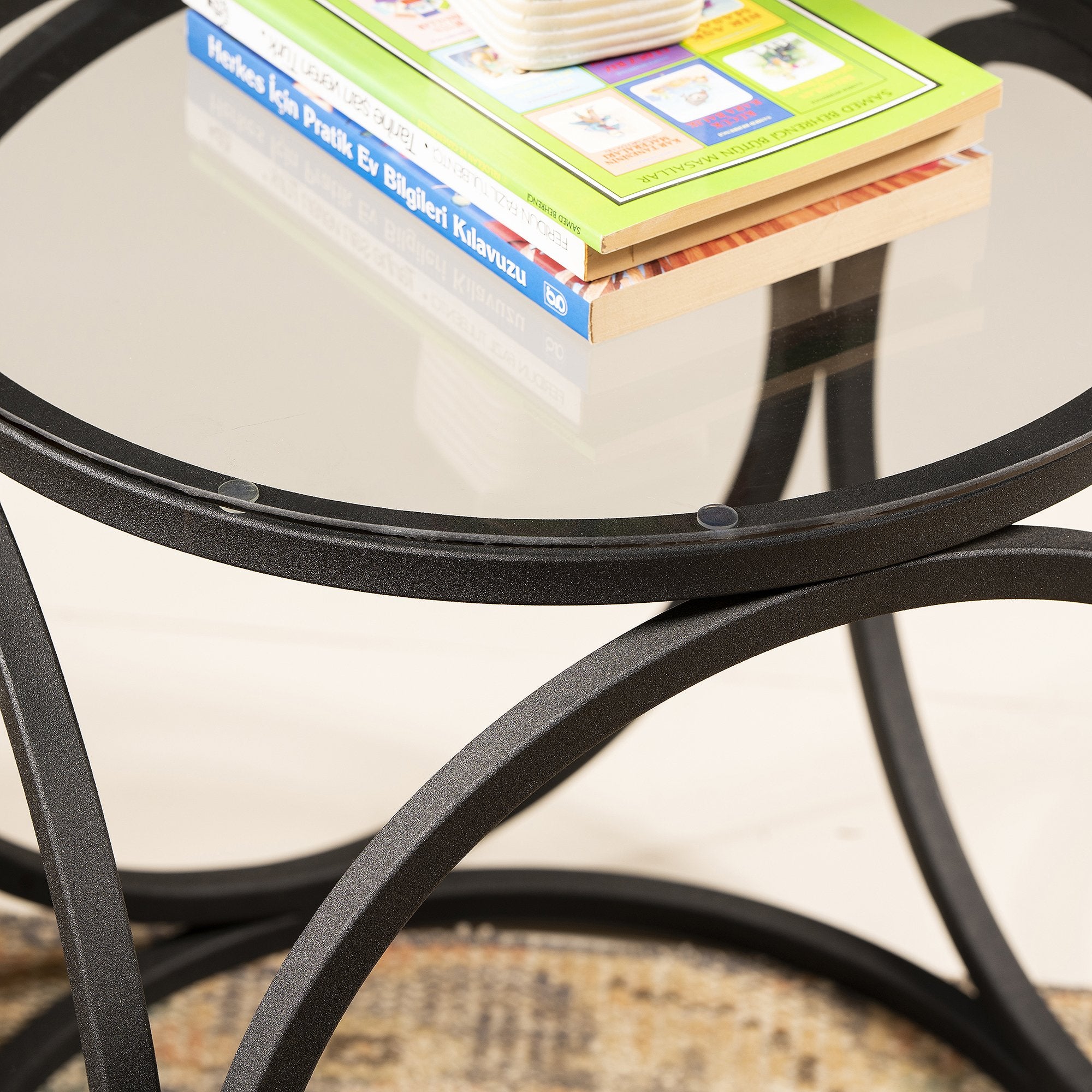 Mimo Metal & Tempered Glass Side End Table - Decorotika