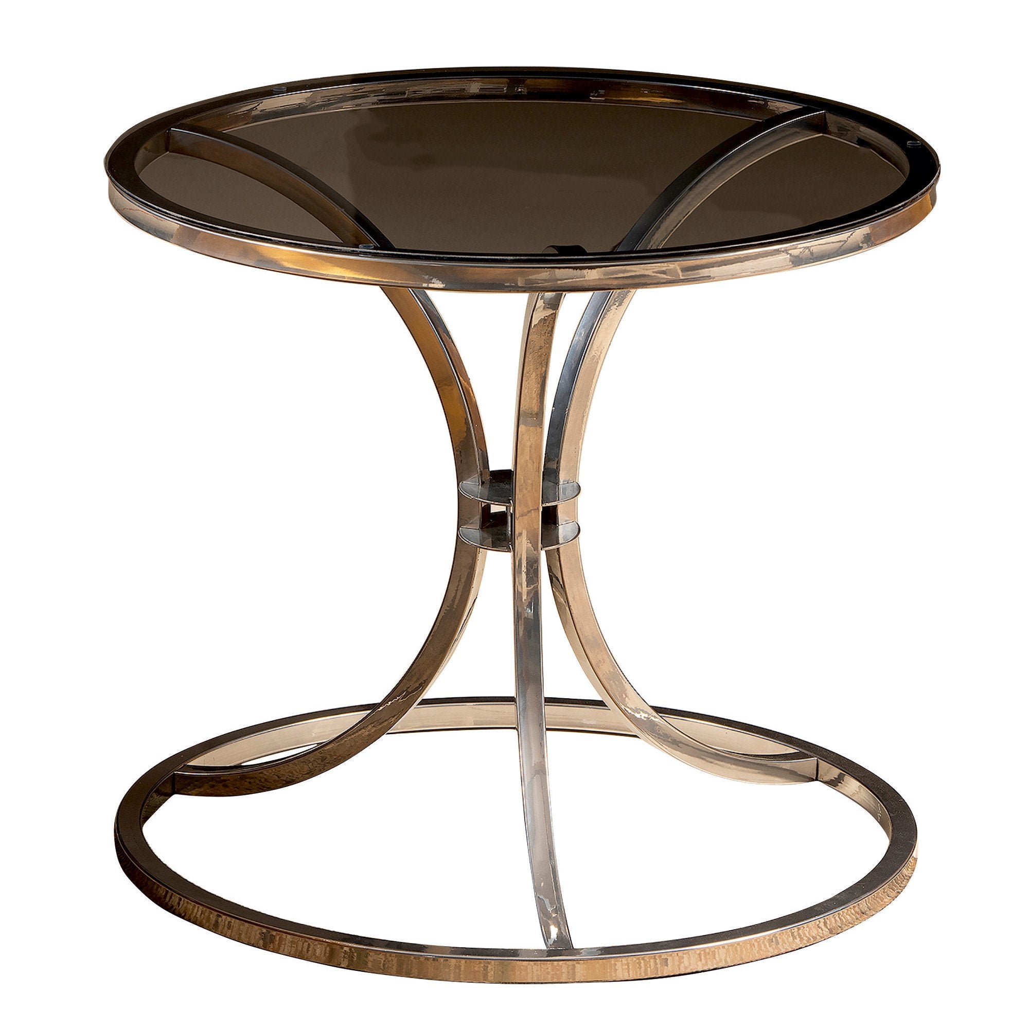 Corleone Metal & Tempered Glass Side End Table - Decorotika