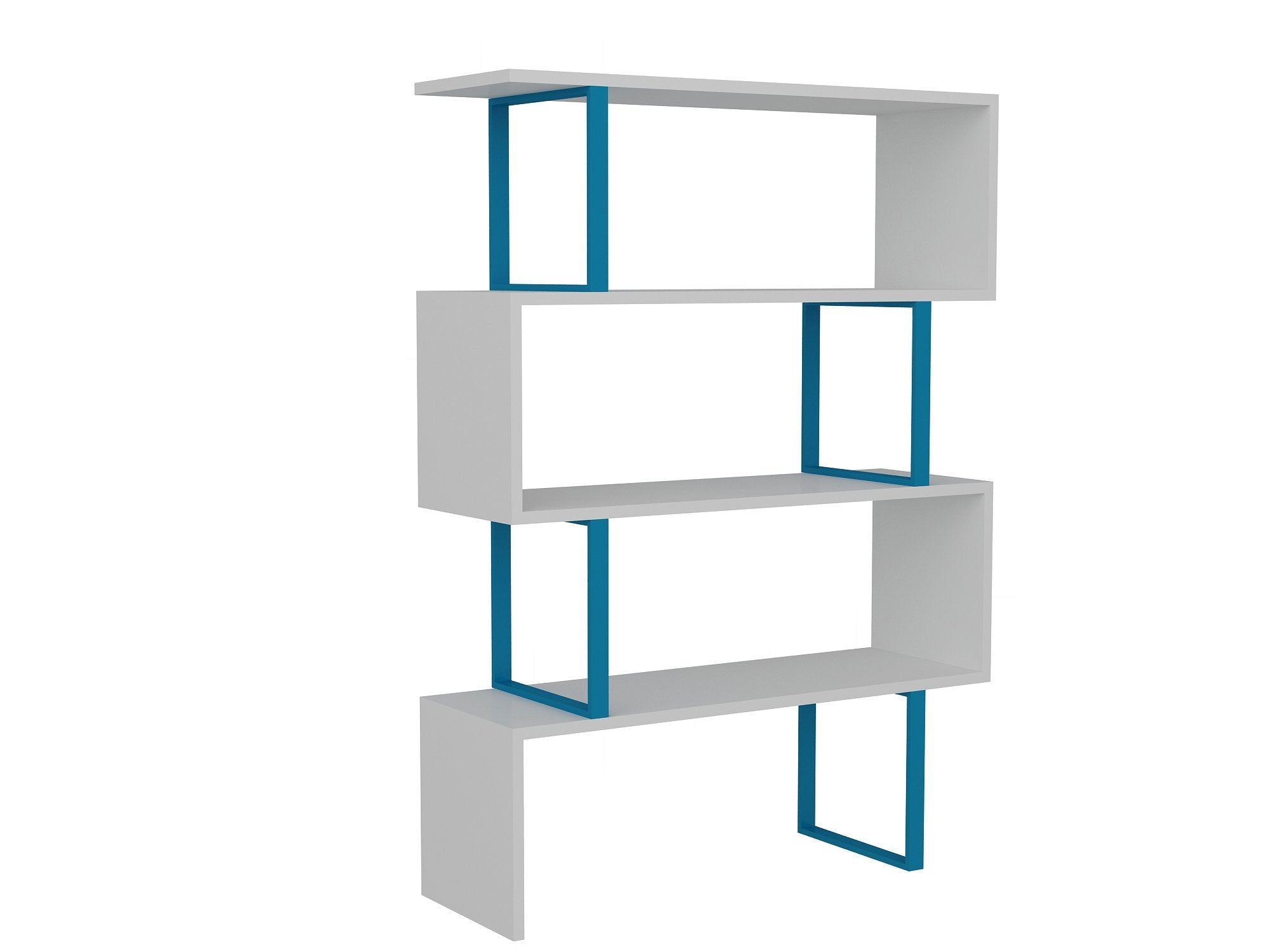 Adriana 49" Tall Metal Manufactured Wood Geometric Bookcase - Decorotika